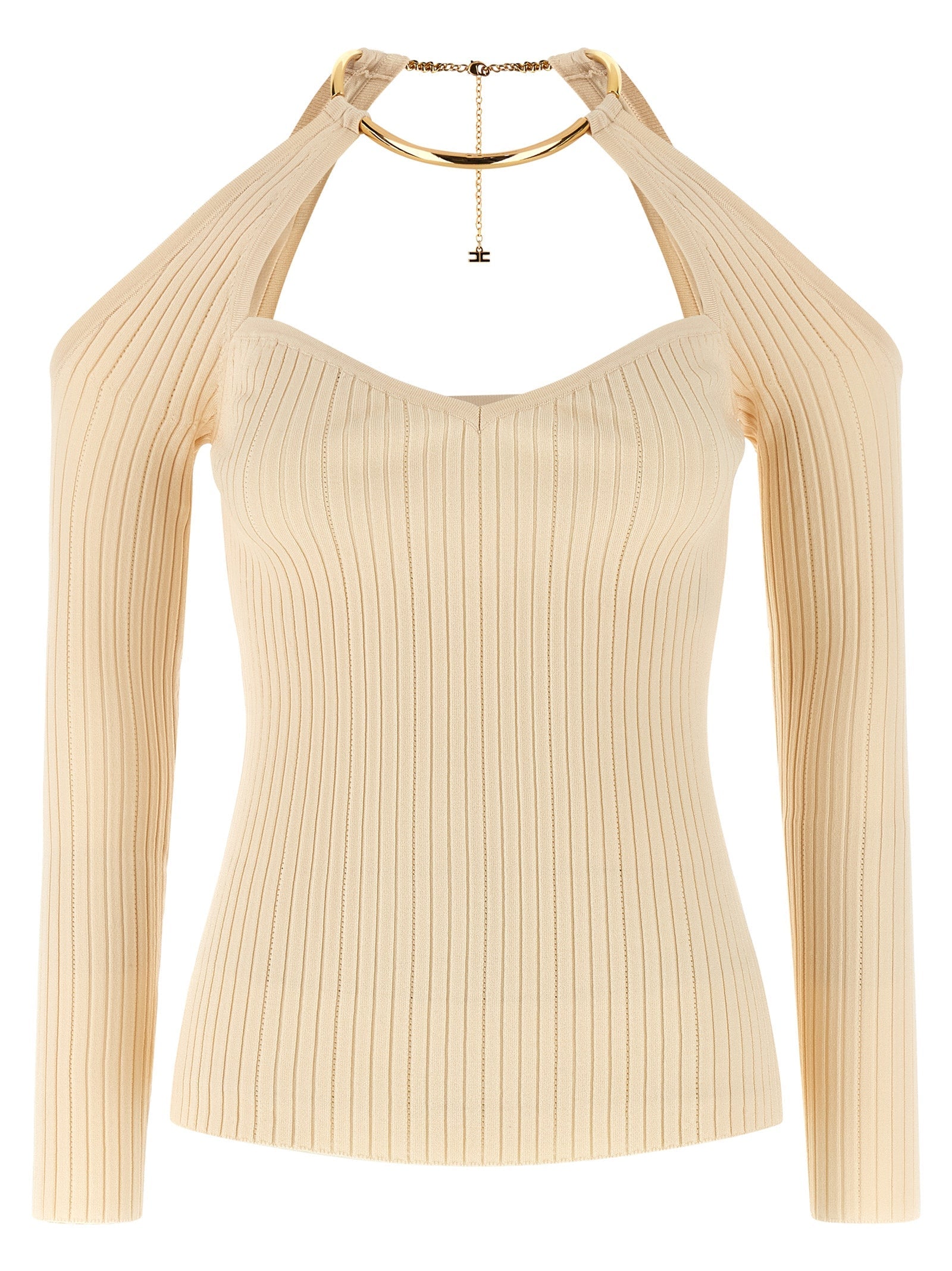 Elisabetta Franchi Beige Viscose Cardigan