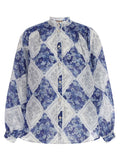 Twinset Blue Stingray Leather / Ray Skin Blouse