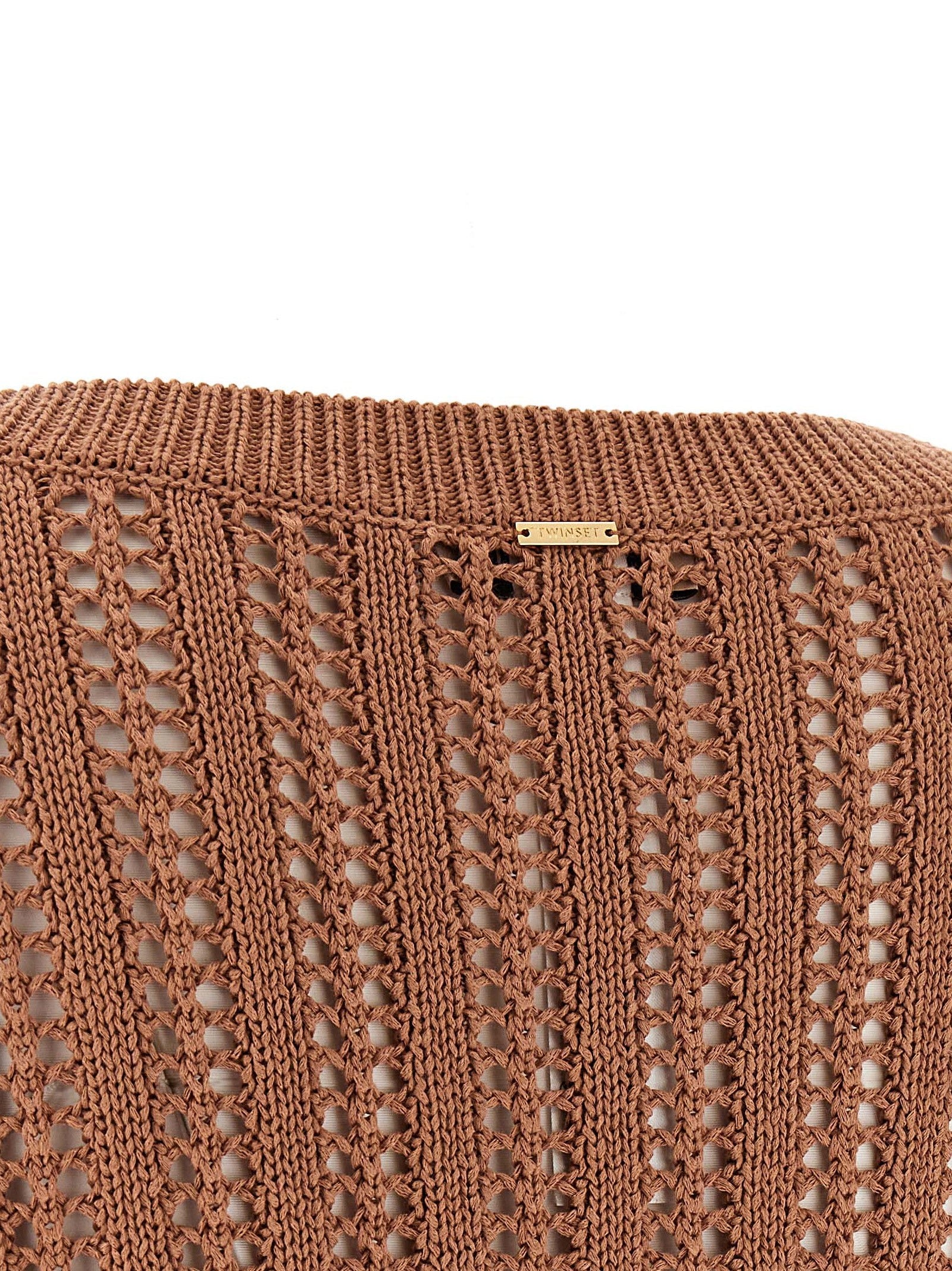 Twinset Brown Cotton Cardigan