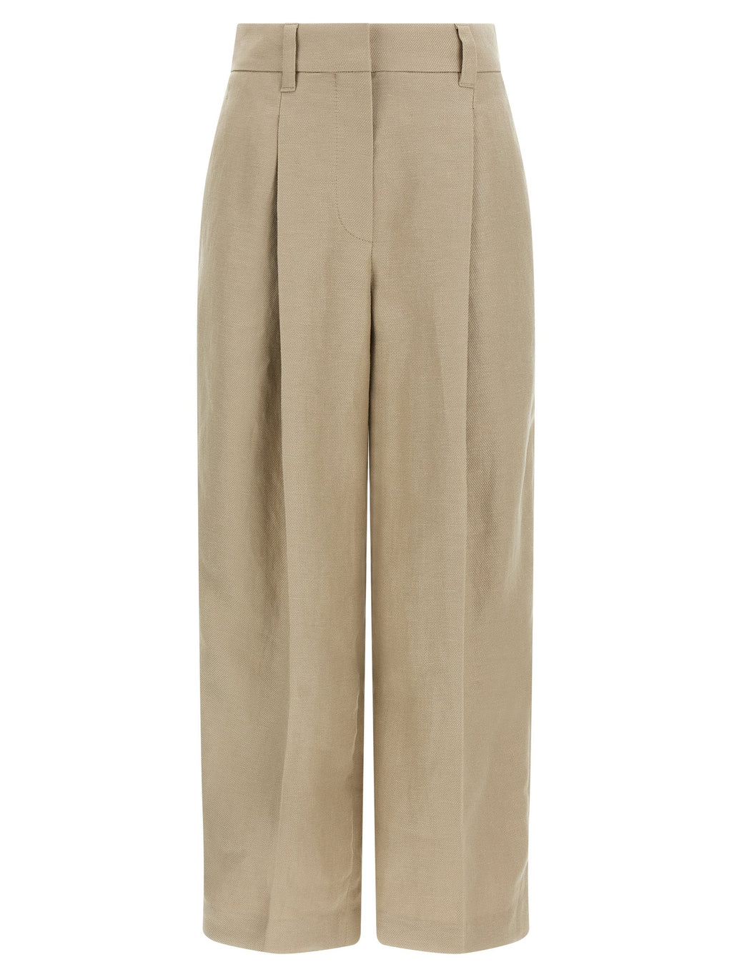 Brunello Cucinelli Beige Linen Casual Pants