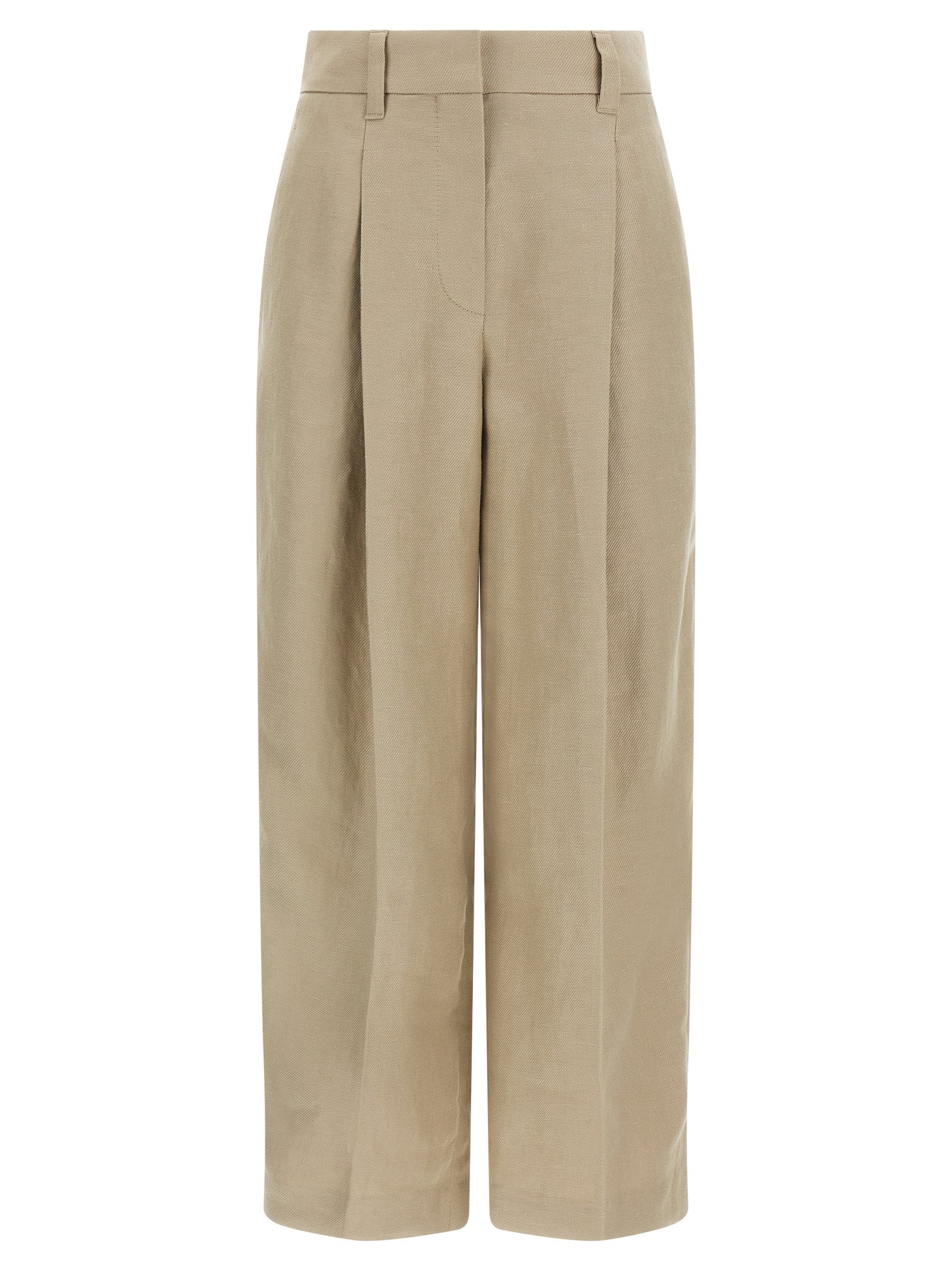 Brunello Cucinelli Beige Linen Casual Pants