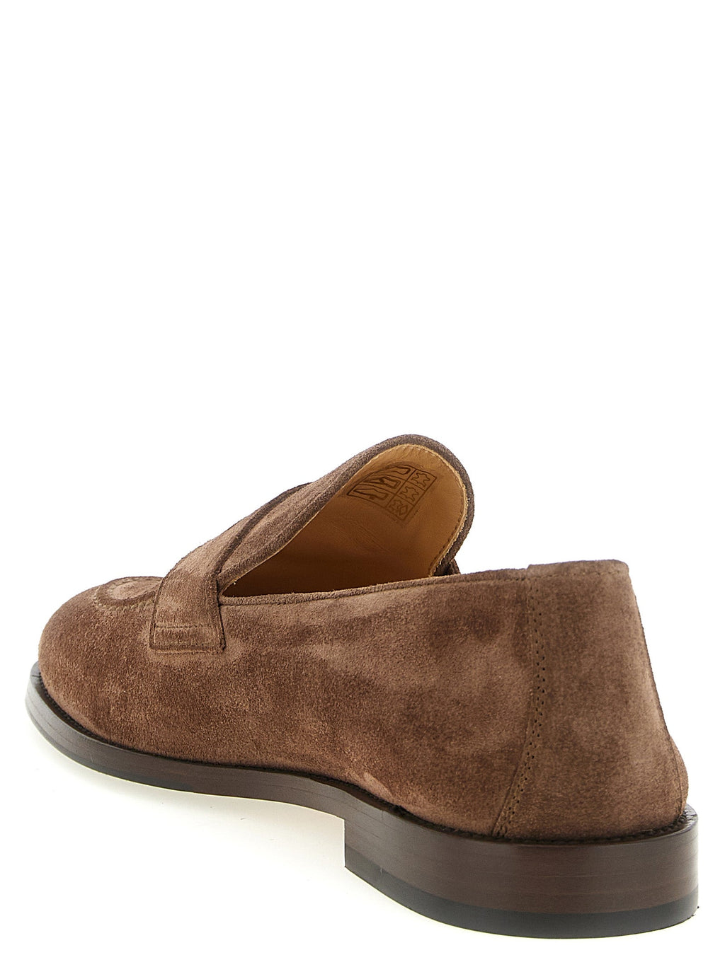 Brunello Cucinelli Brown Calfskin Slip-On Loafers