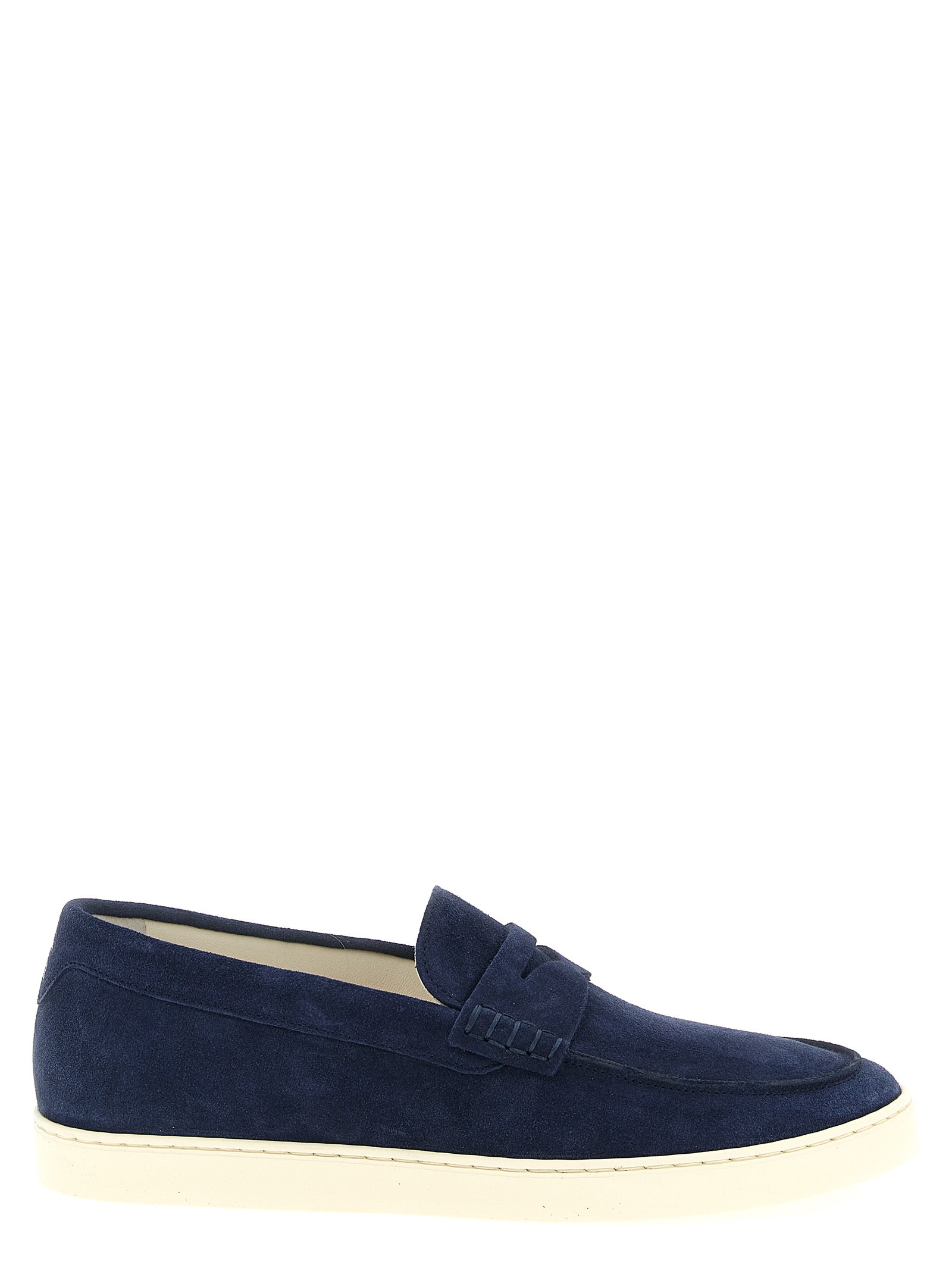 Brunello Cucinelli Blue Calfskin Slip-On Loafers