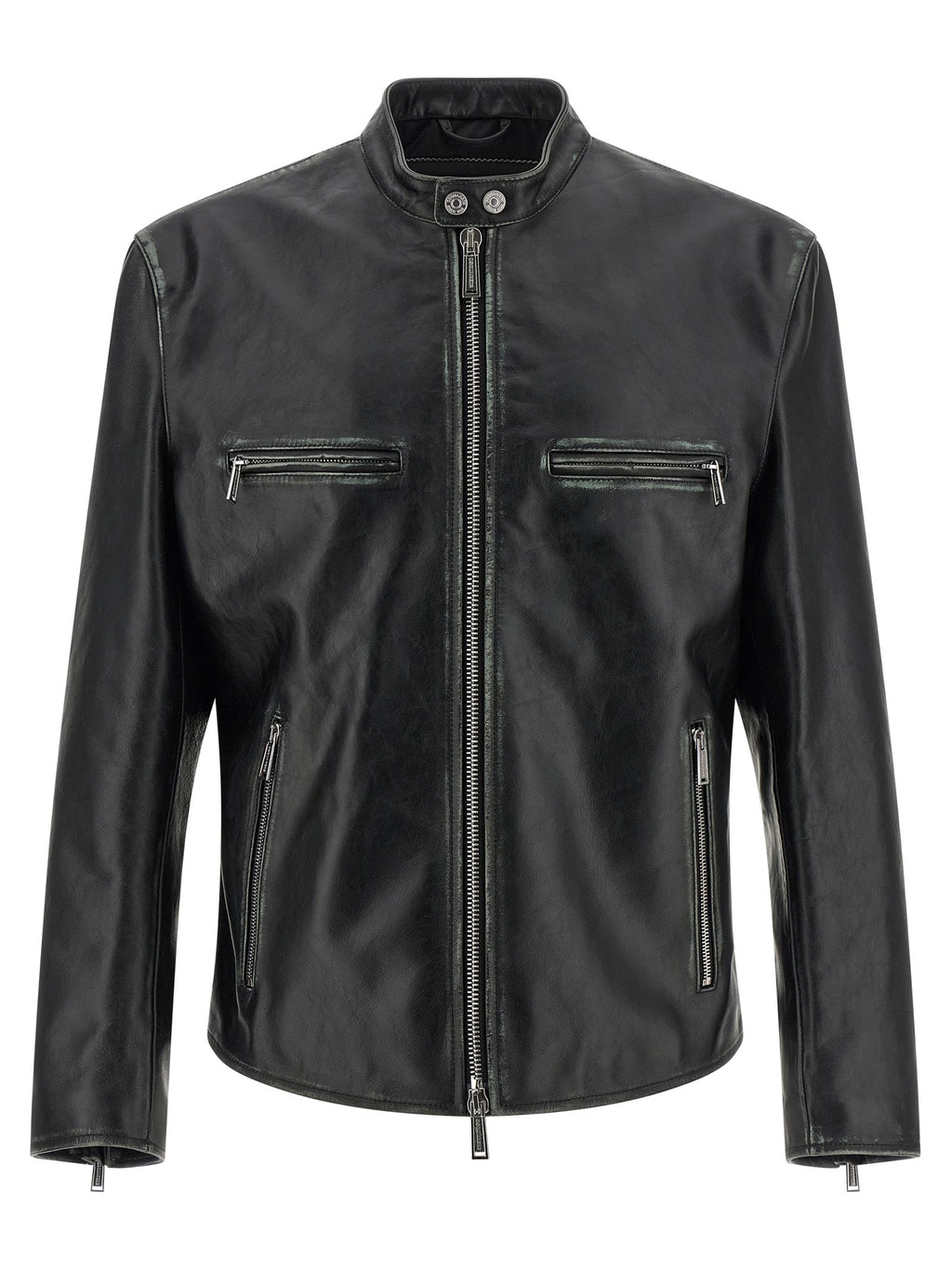 Dsquared² Black Leather Leather Jacket