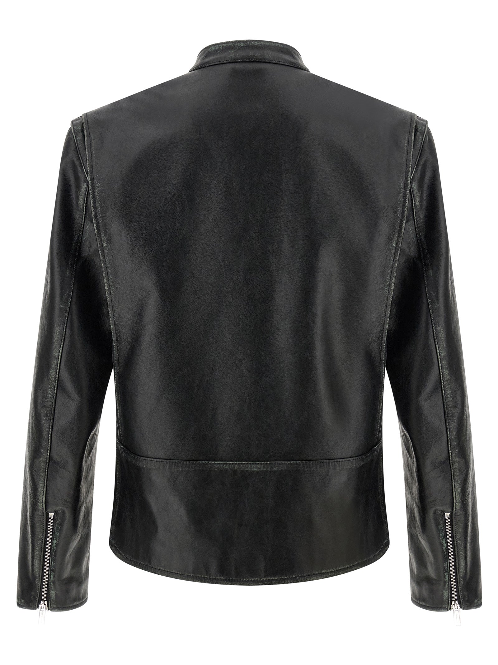 Dsquared² Black Leather Leather Jacket