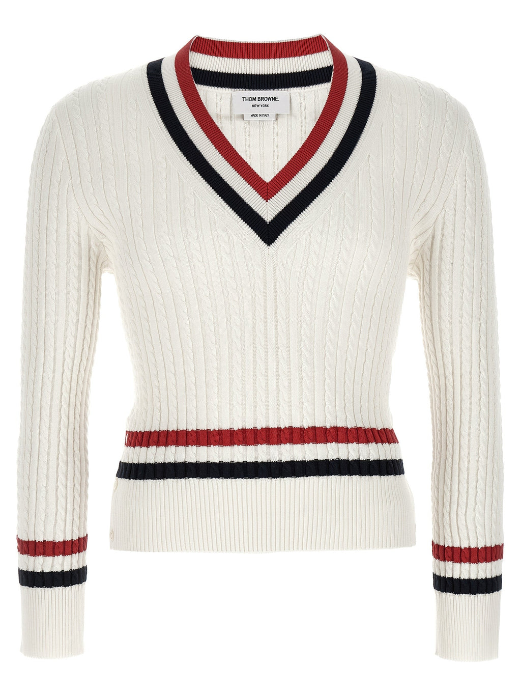 Thom Browne White Cotton Cardigan