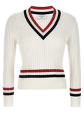 Thom Browne White Cotton Cardigan