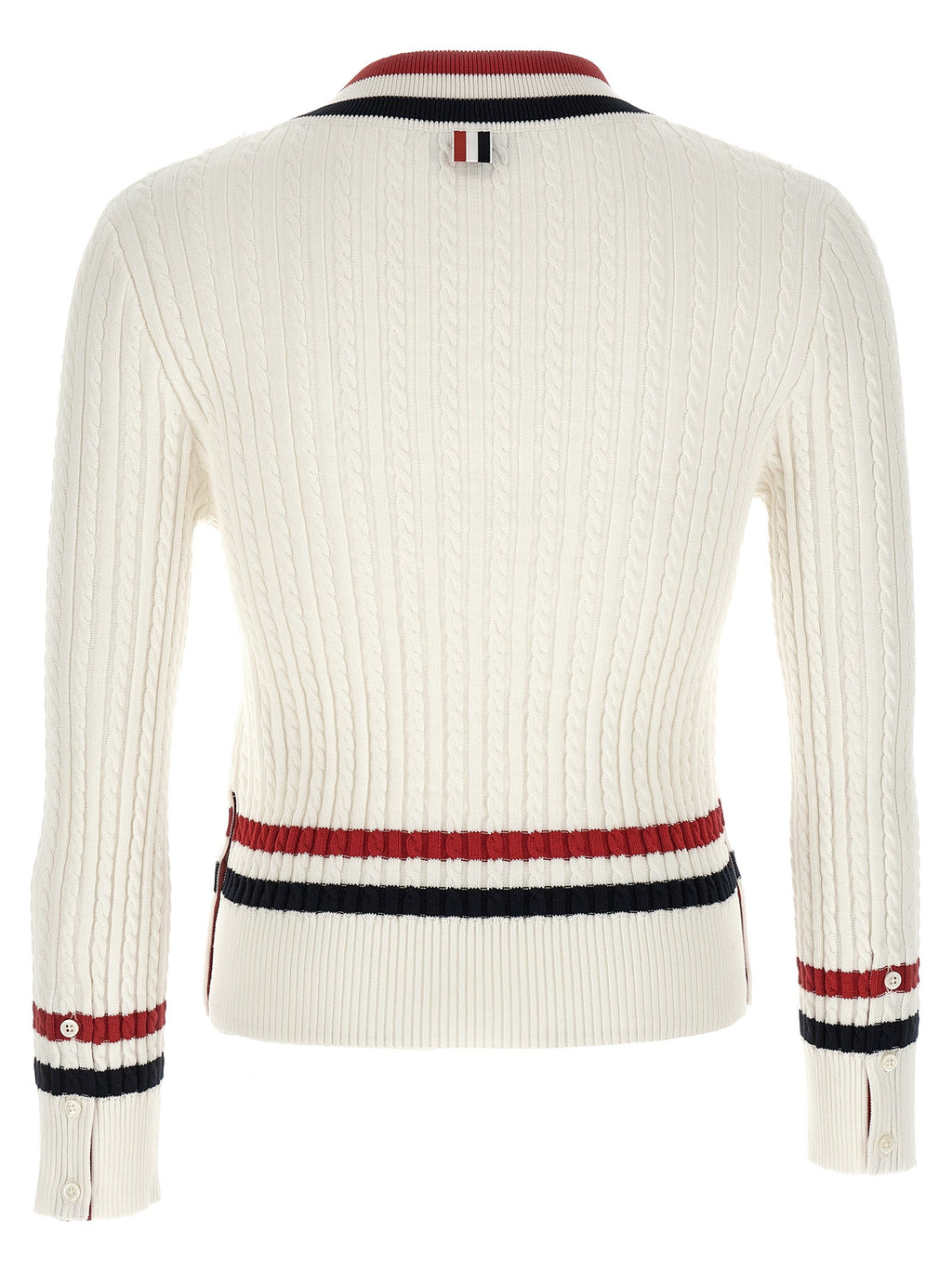 Thom Browne White Cotton Cardigan
