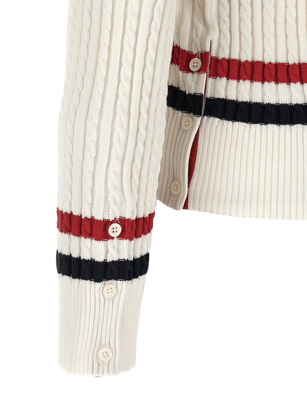 Thom Browne White Cotton Cardigan
