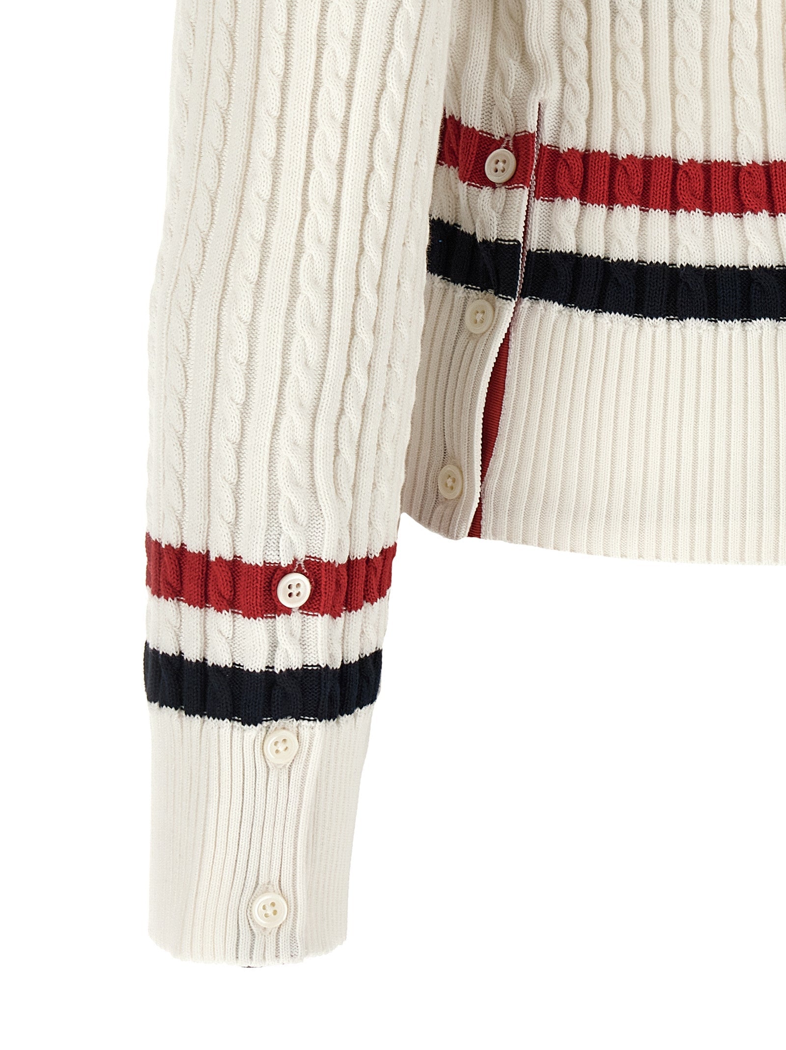 Thom Browne White Cotton Cardigan