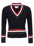 Thom Browne Blue Cotton Cardigan