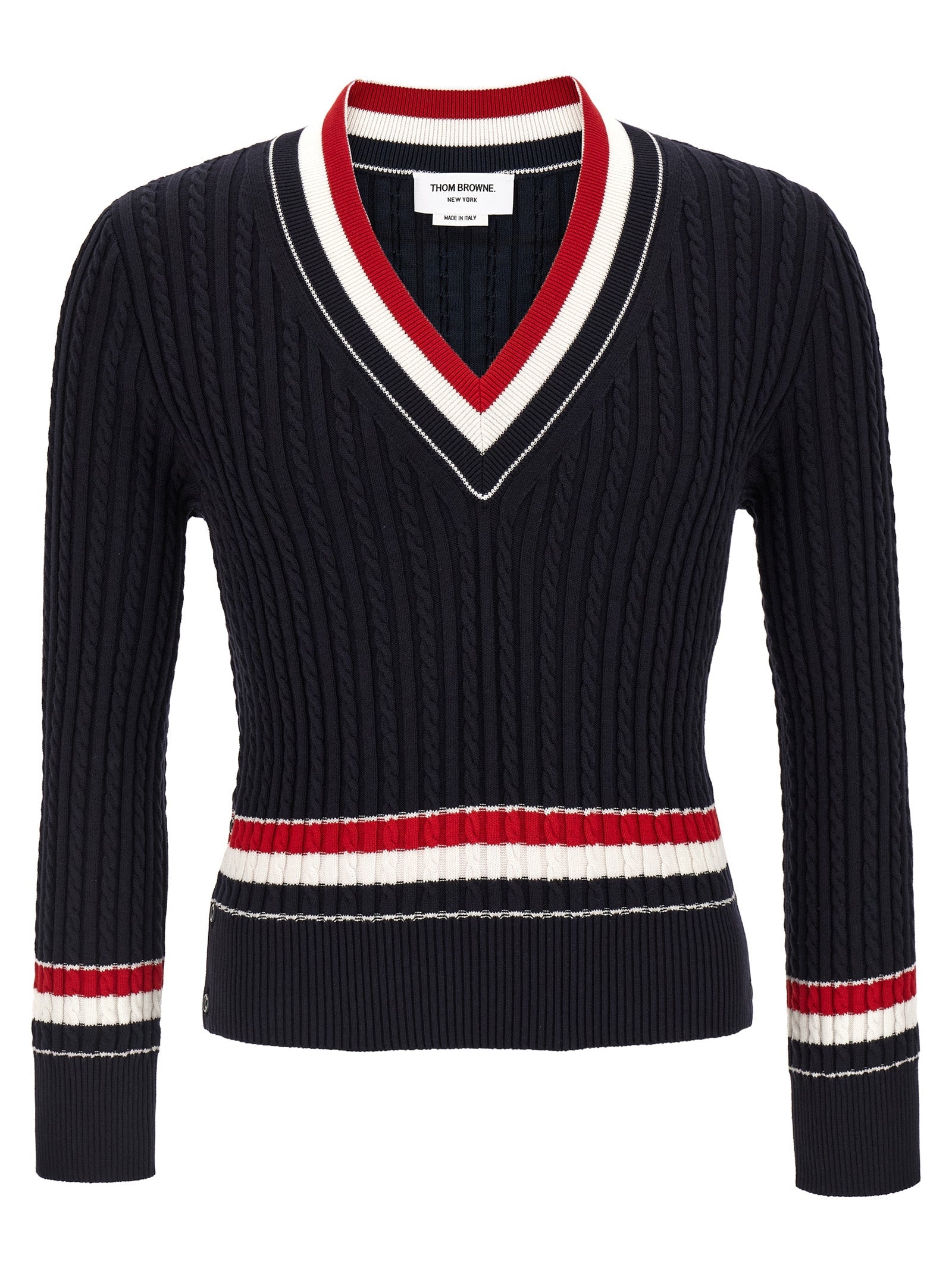 Thom Browne Blue Cotton Cardigan