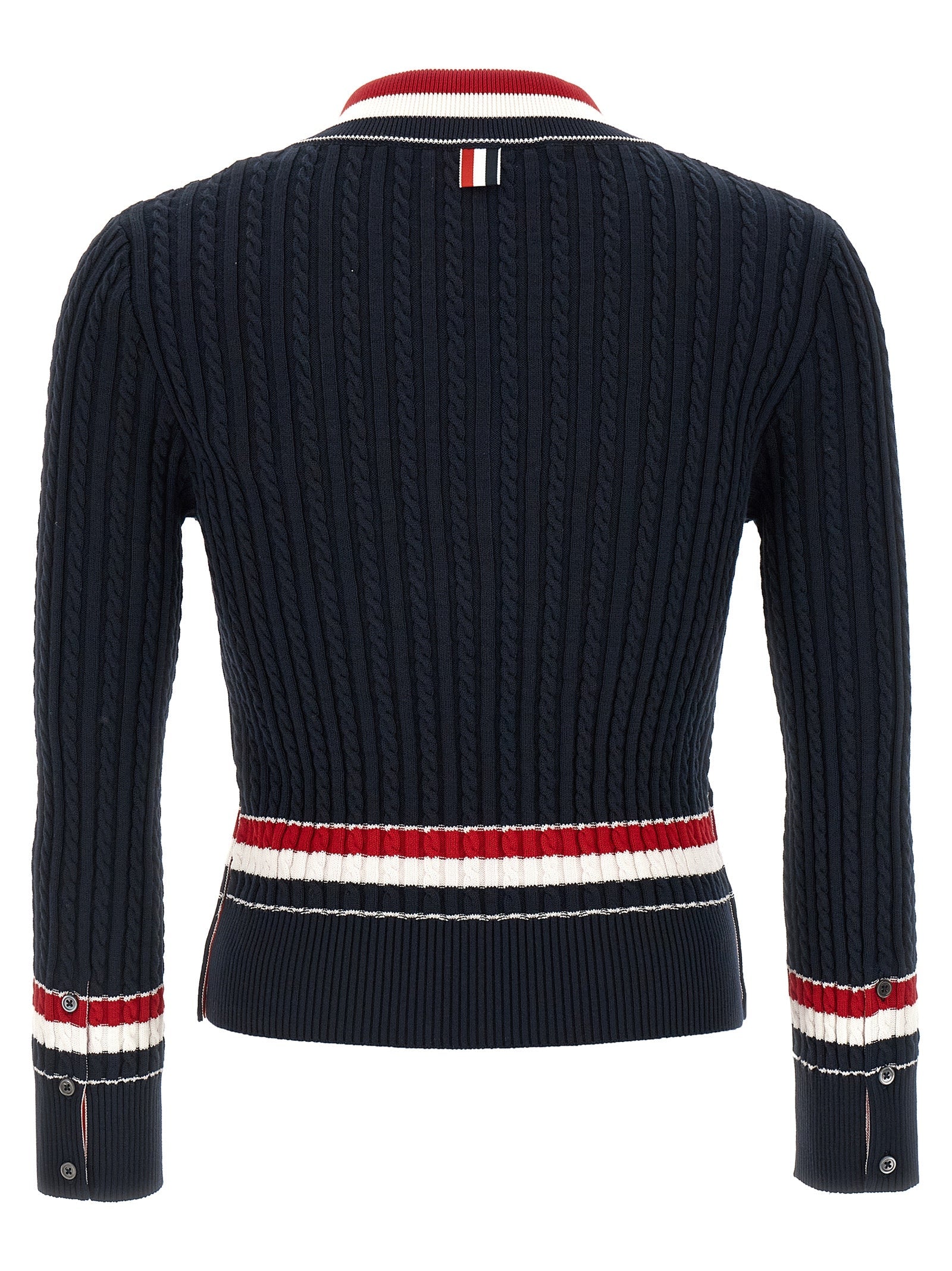 Thom Browne Blue Cotton Cardigan