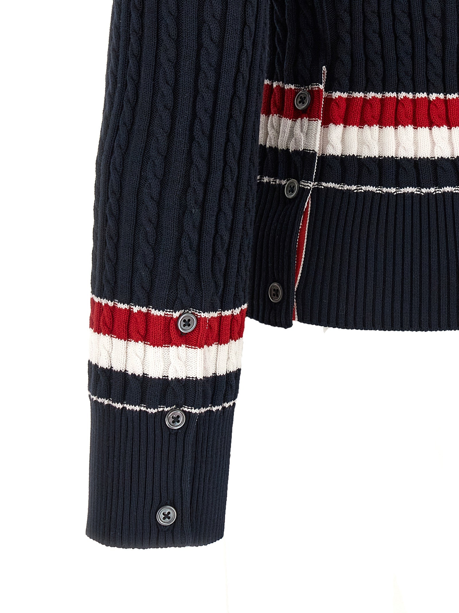 Thom Browne Blue Cotton Cardigan