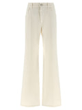 Brunello Cucinelli White Cotton Relaxed Fit Jeans