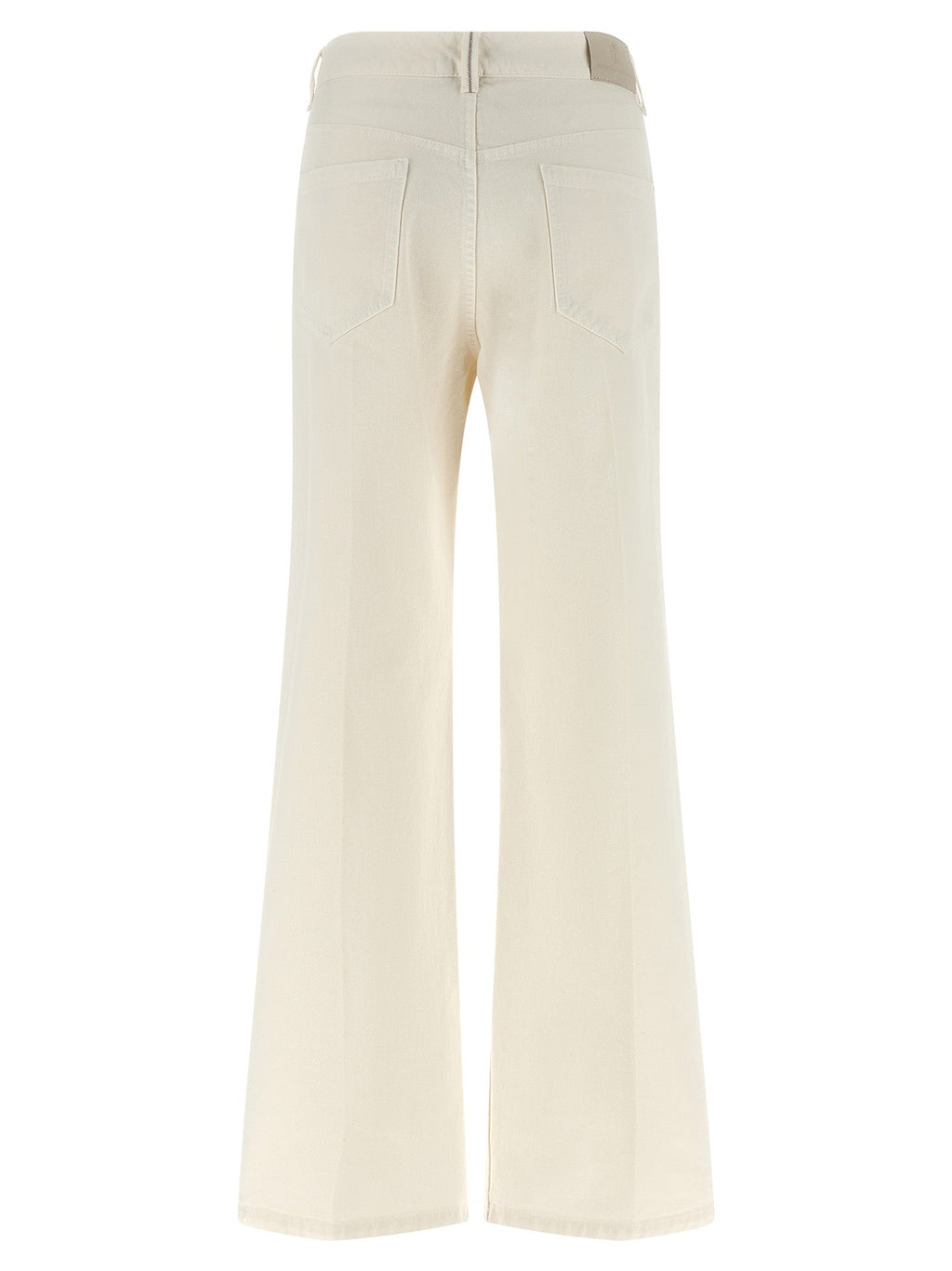 Brunello Cucinelli White Cotton Relaxed Fit Jeans