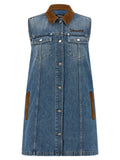 Versace Blue Cotton Short Dress