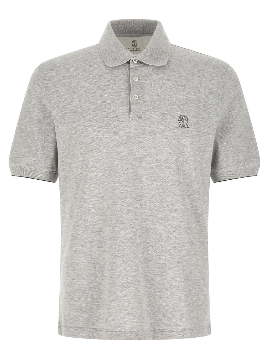 Brunello Cucinelli Gray Cotton Polo Shirt