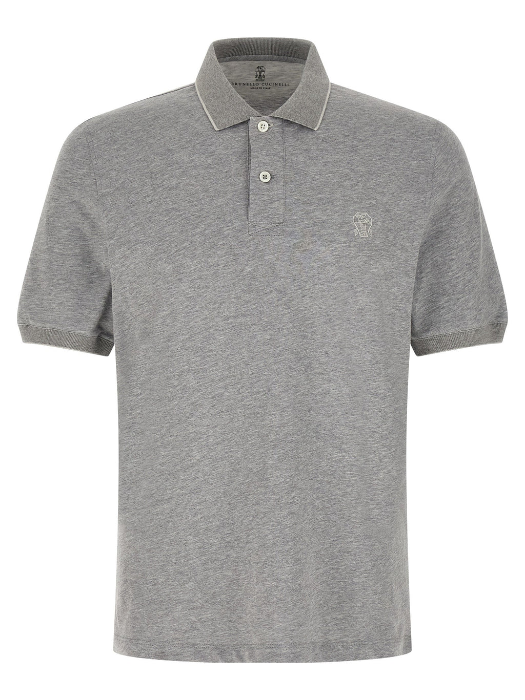Brunello Cucinelli Gray Cotton Polo Shirt