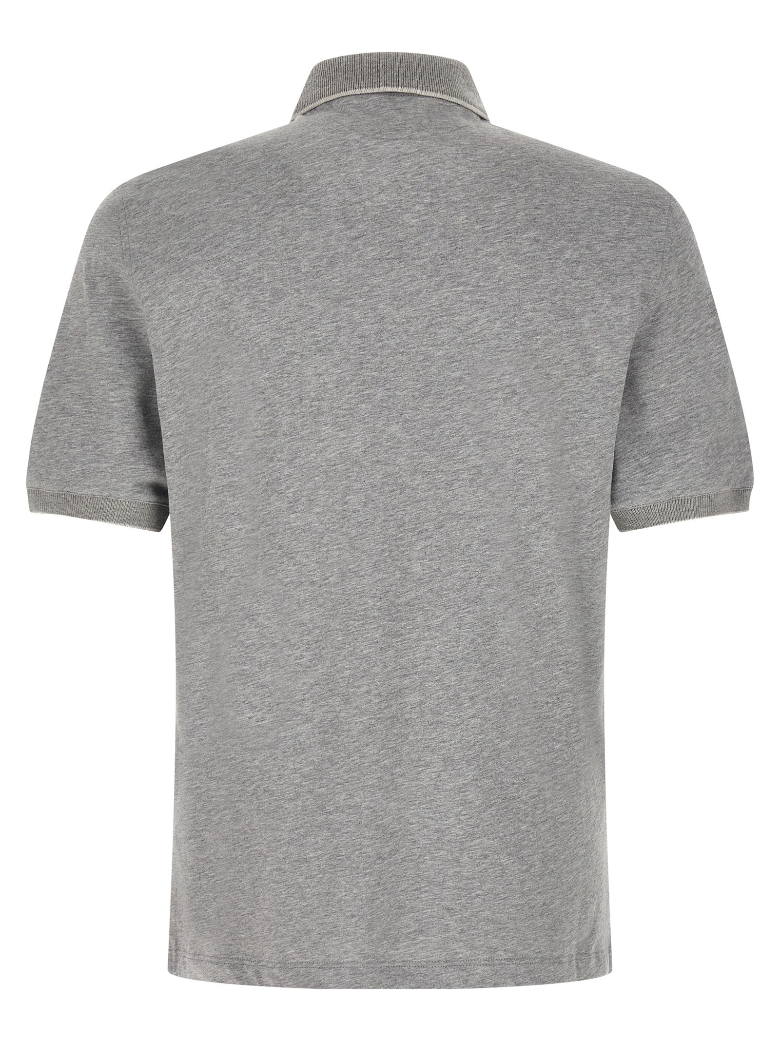 Brunello Cucinelli Gray Cotton Polo Shirt