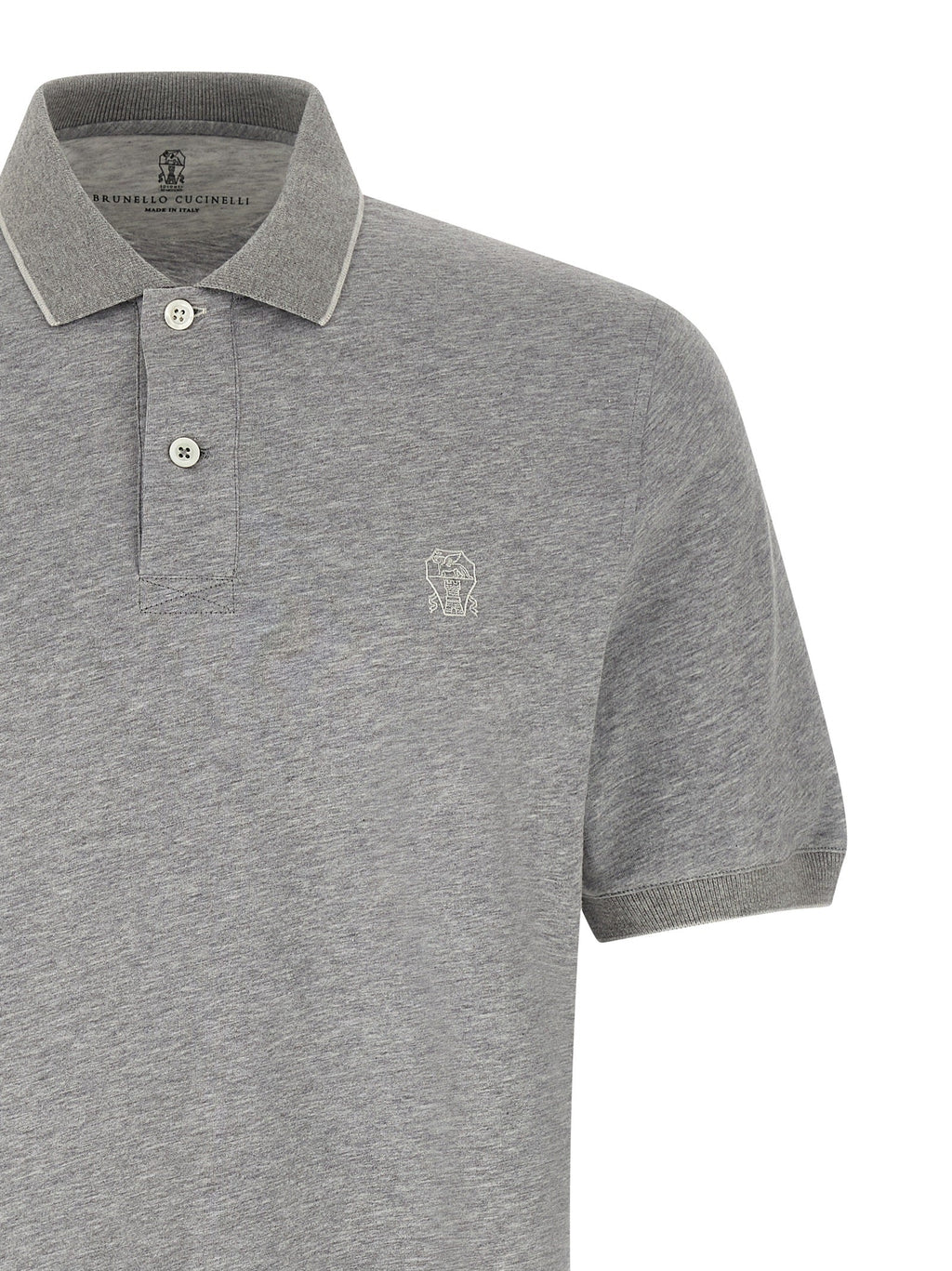 Brunello Cucinelli Gray Cotton Polo Shirt