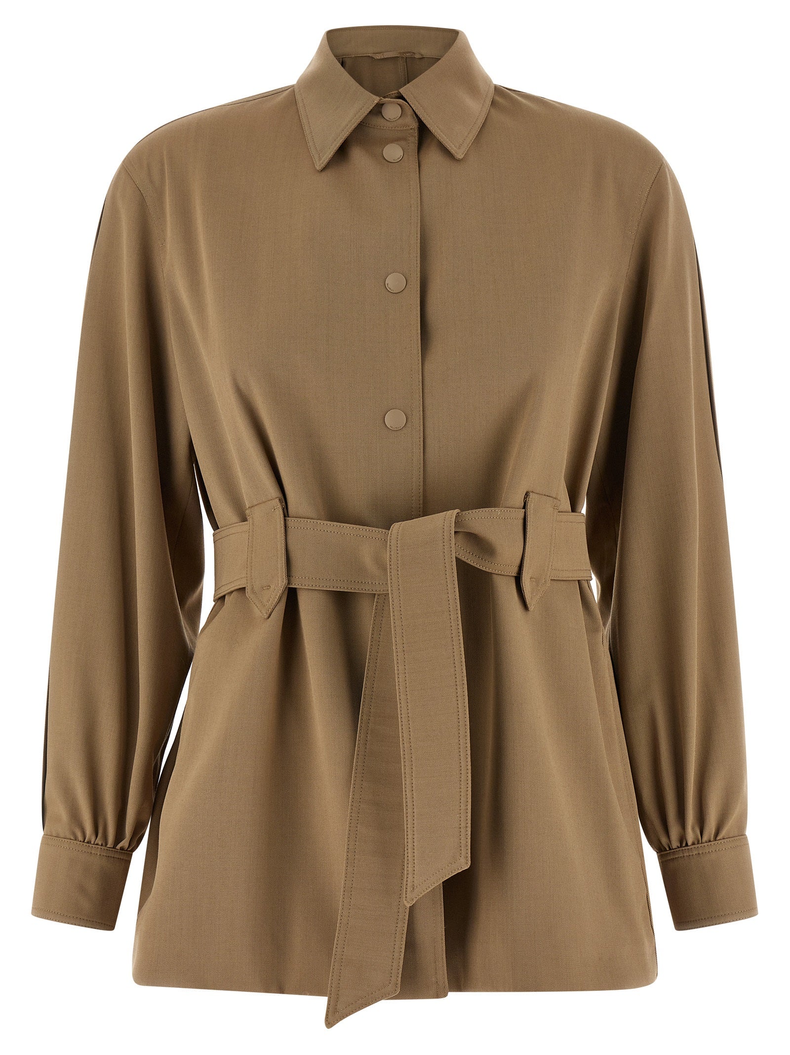 Max Mara Beige Virgin Wool Blouse