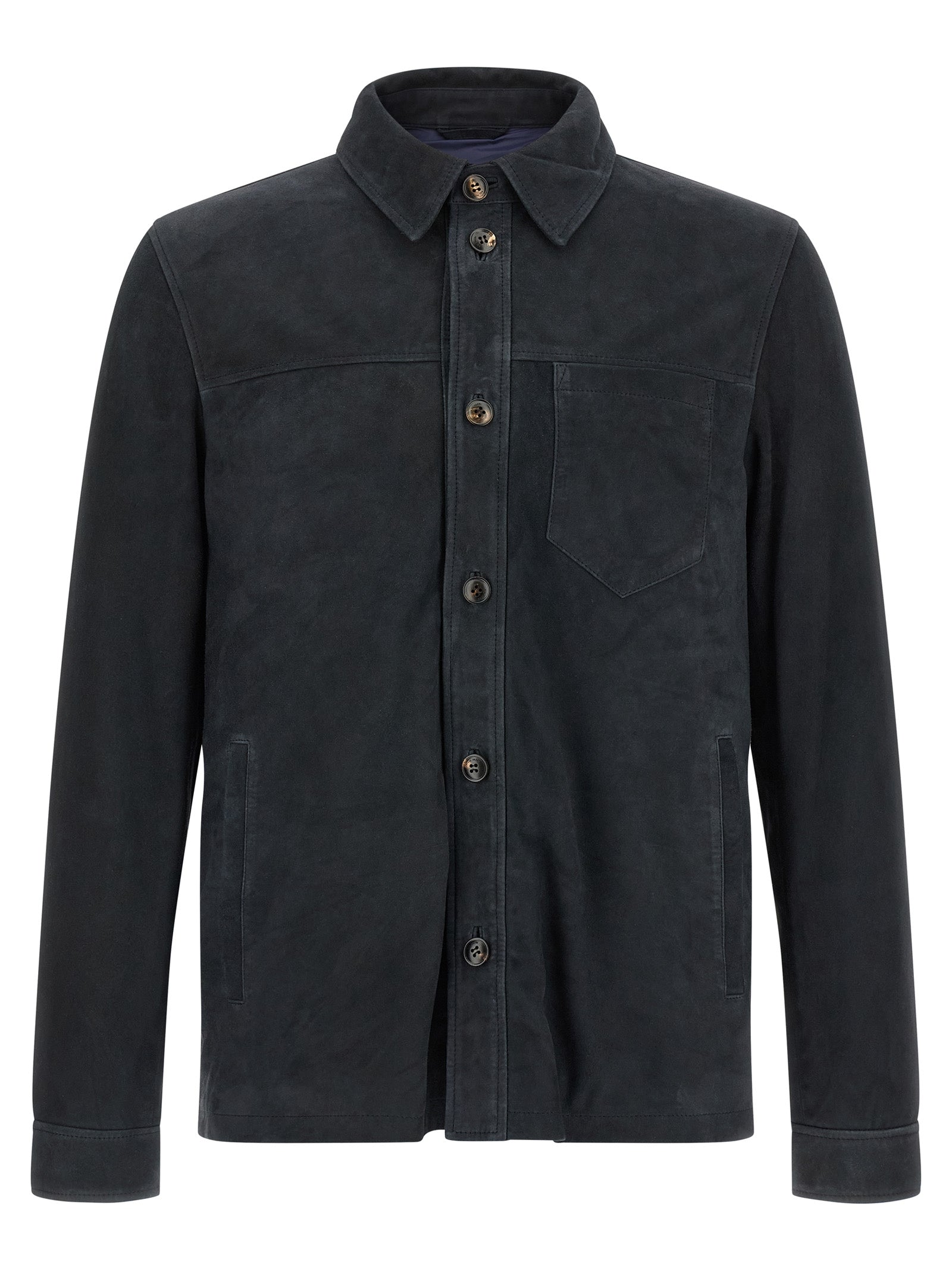 Pal Zileri Blue Leather Leather Jacket