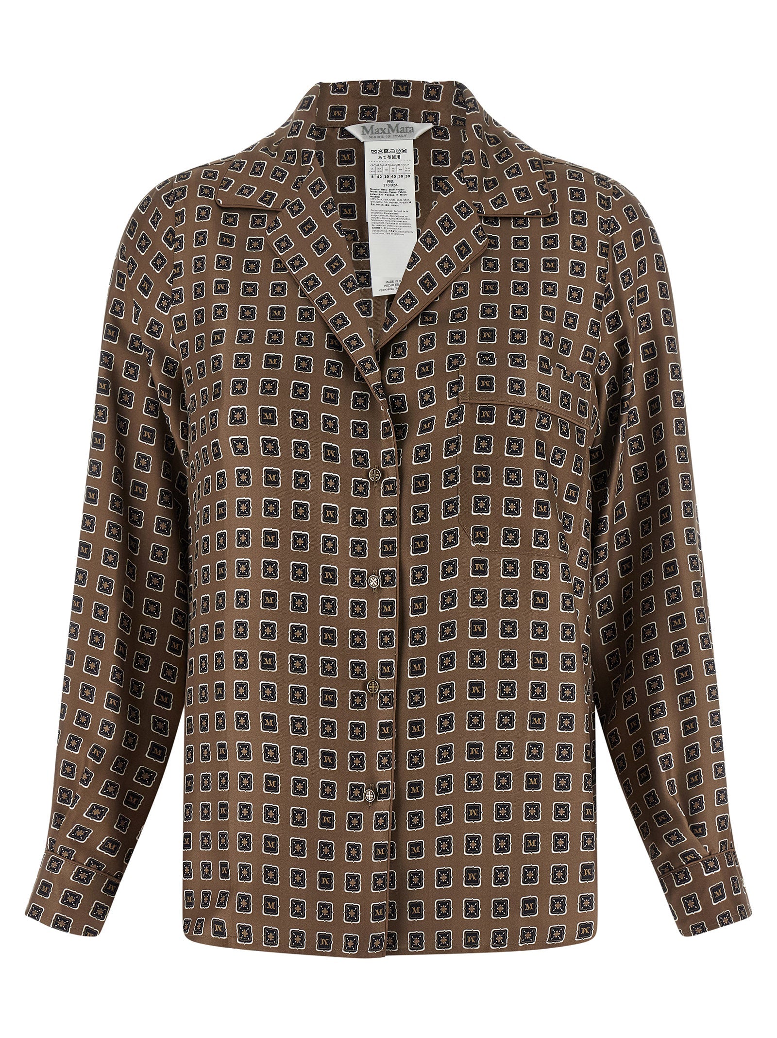 Max Mara Brown Silk Blouse