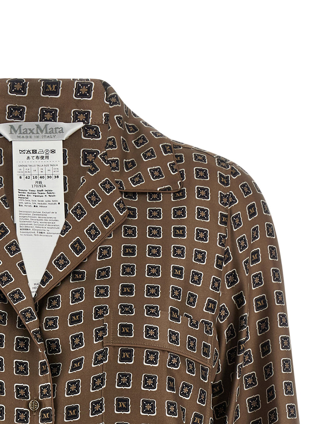 Max Mara Brown Silk Blouse