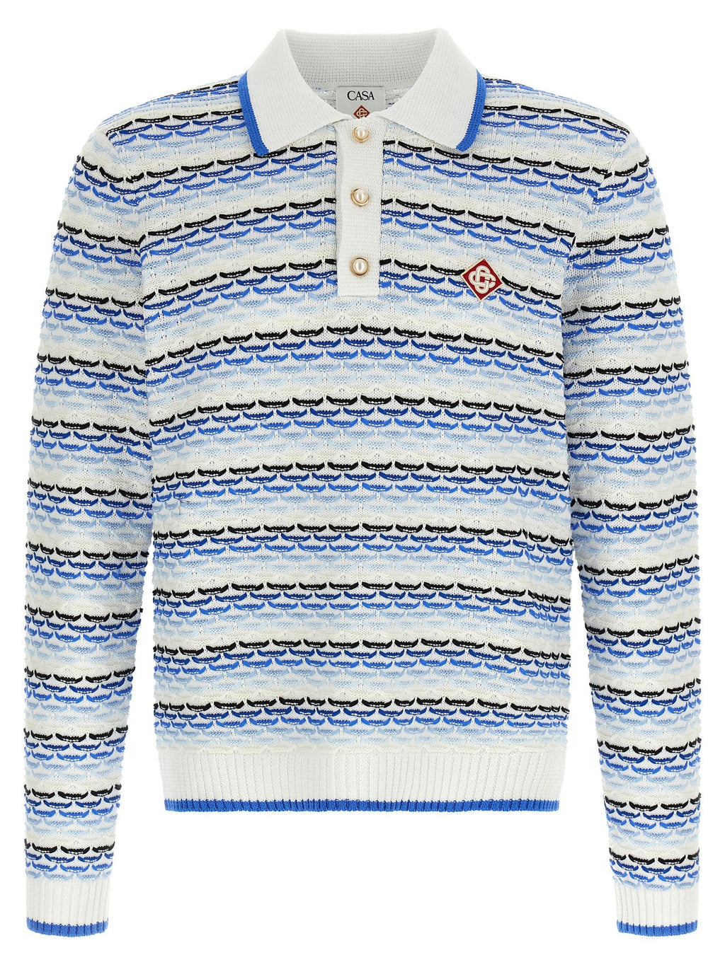 Casablanca Blue Cotton Polo Shirt