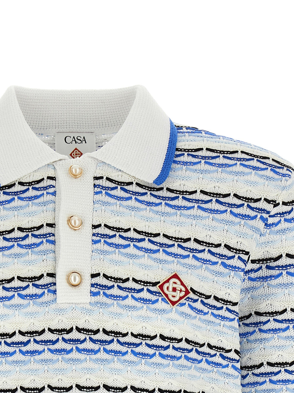 Casablanca Blue Cotton Polo Shirt