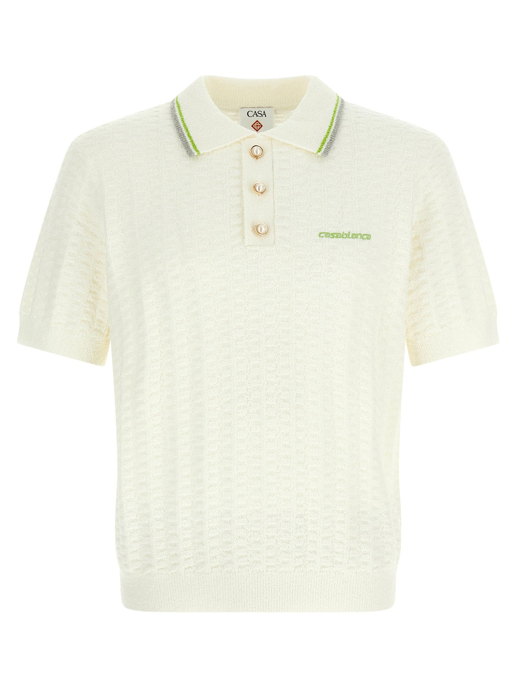 Casablanca White Cotton Polo Shirt