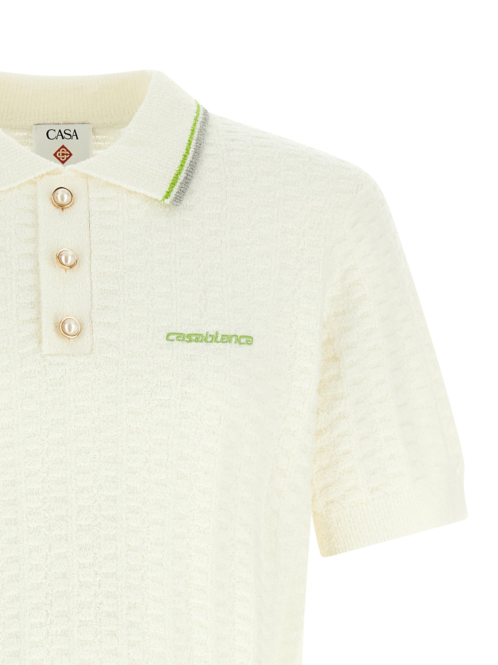 Casablanca White Cotton Polo Shirt