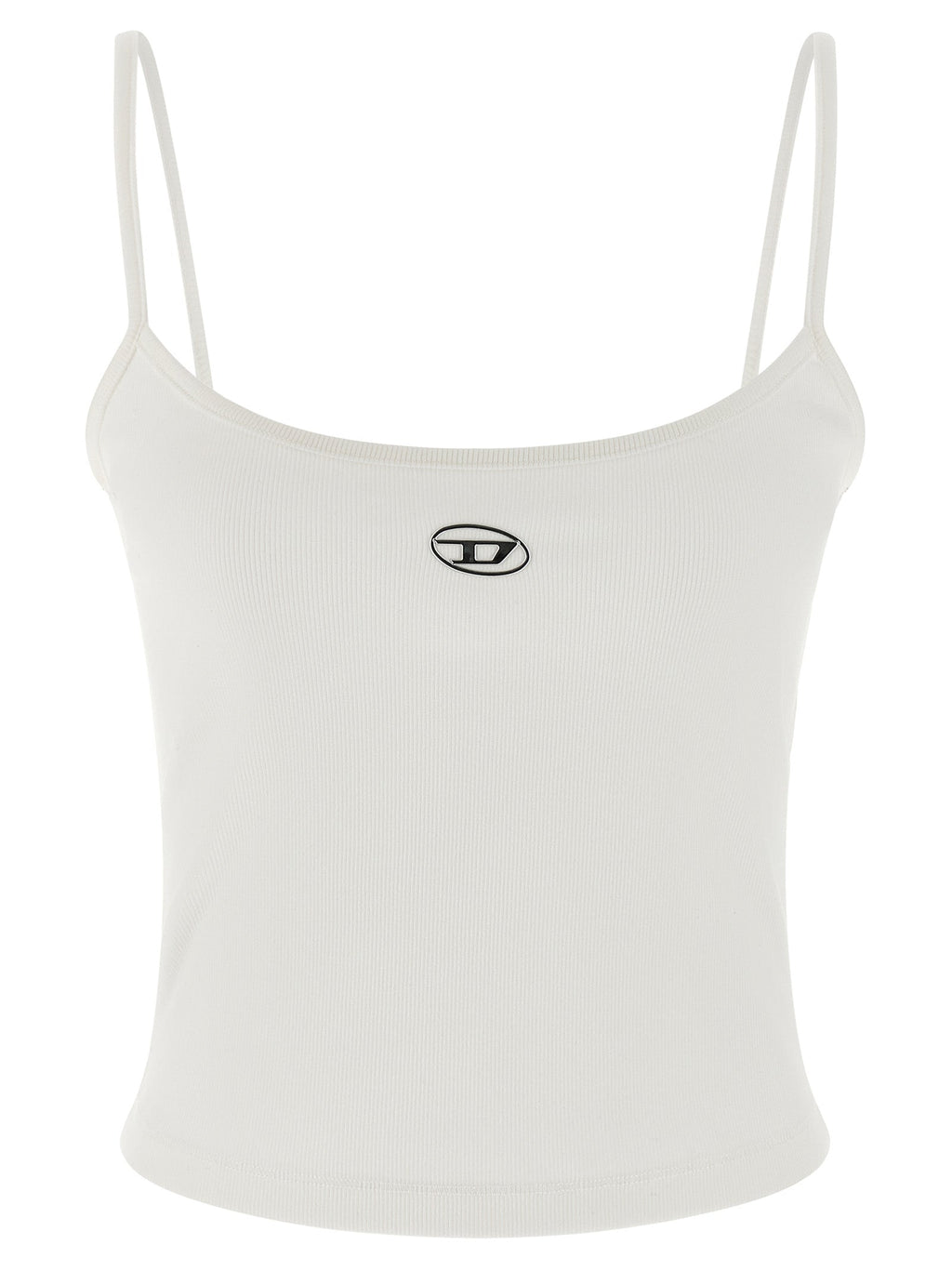 Diesel White Cotton Tank Tops
