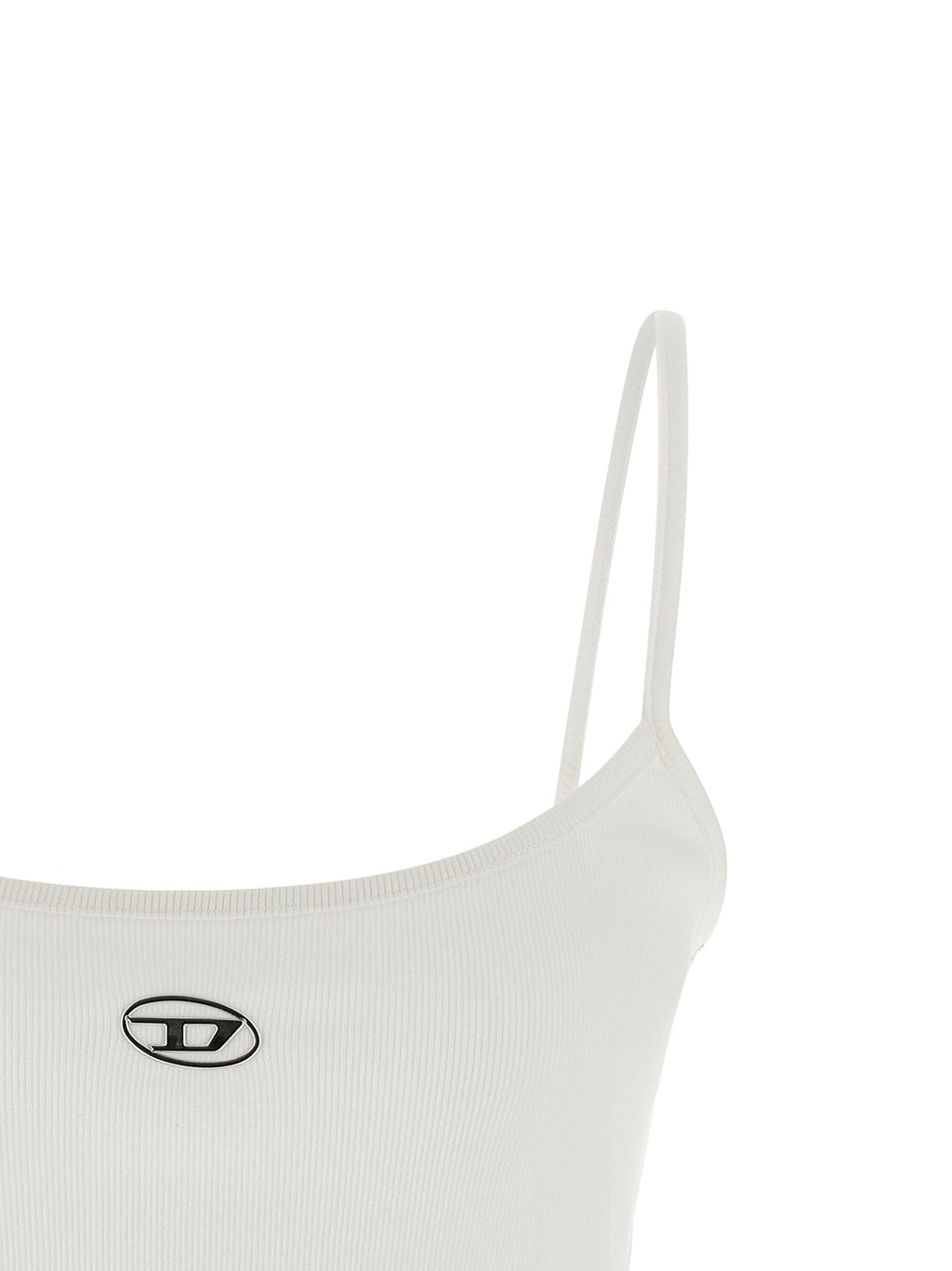 Diesel White Cotton Tank Tops
