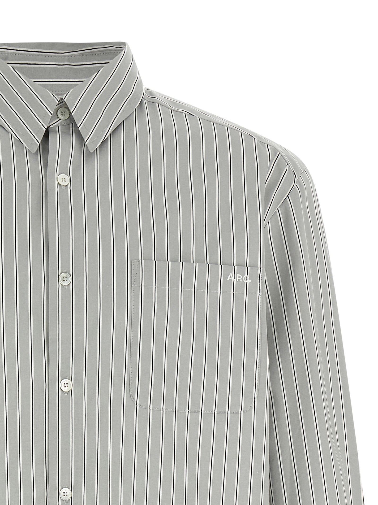 A.P.C. Gray Cotton Blouse