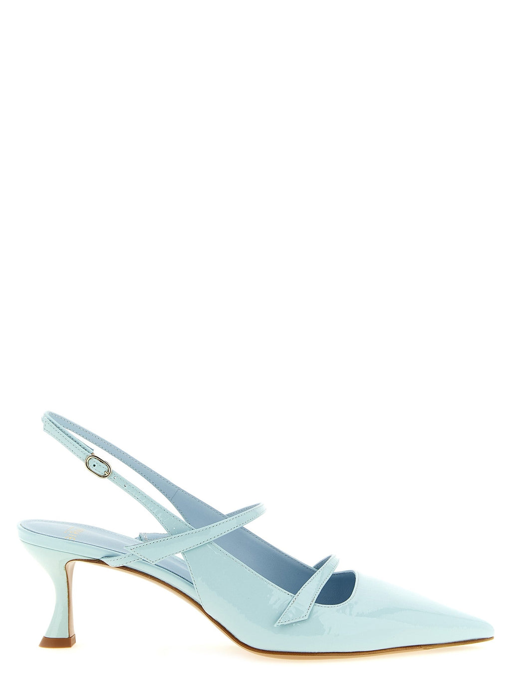 Alexandre Birman Blue Cowhide Mid Heel Pumps