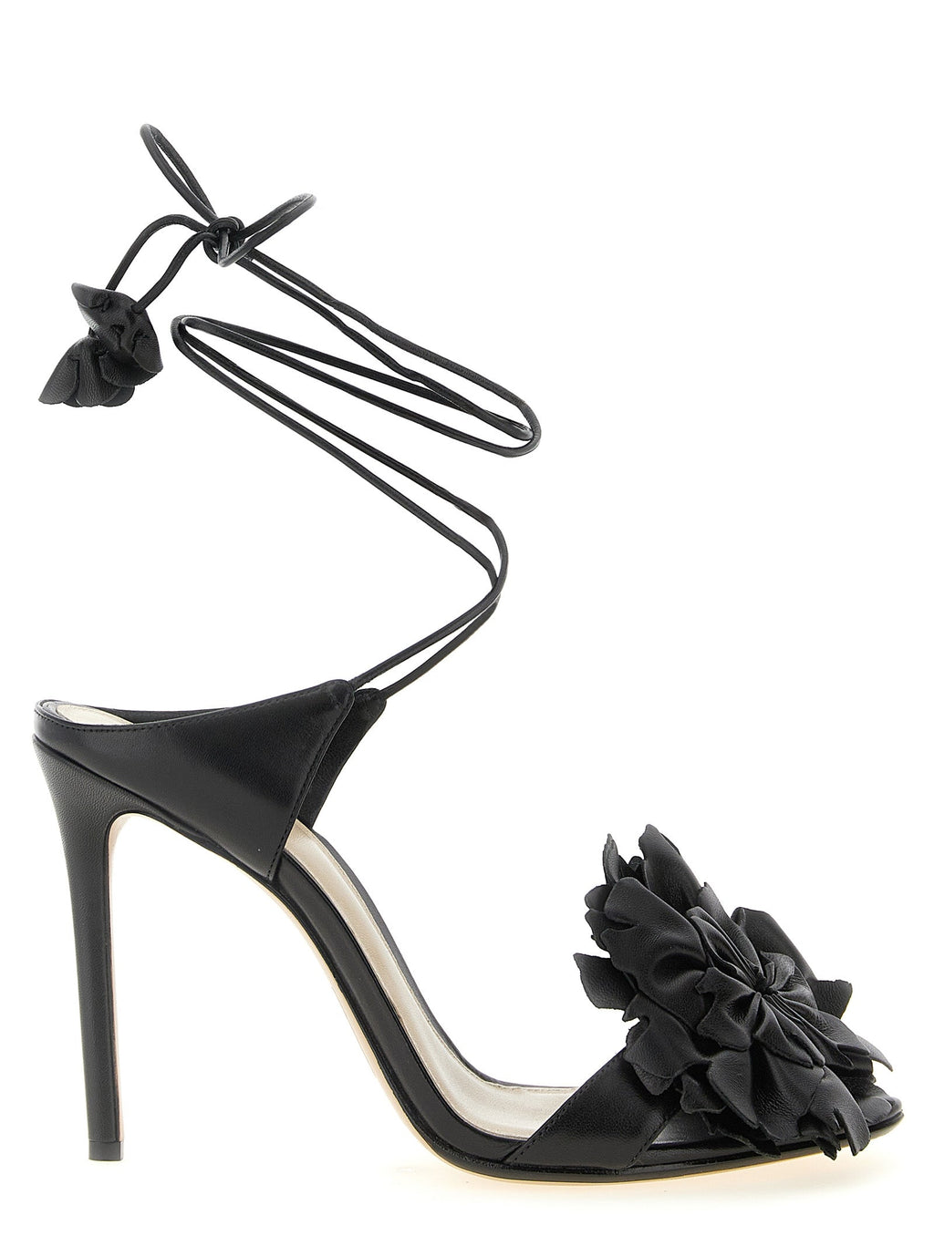 Alexandre Birman Black Cowhide Stiletto Heel Sandals