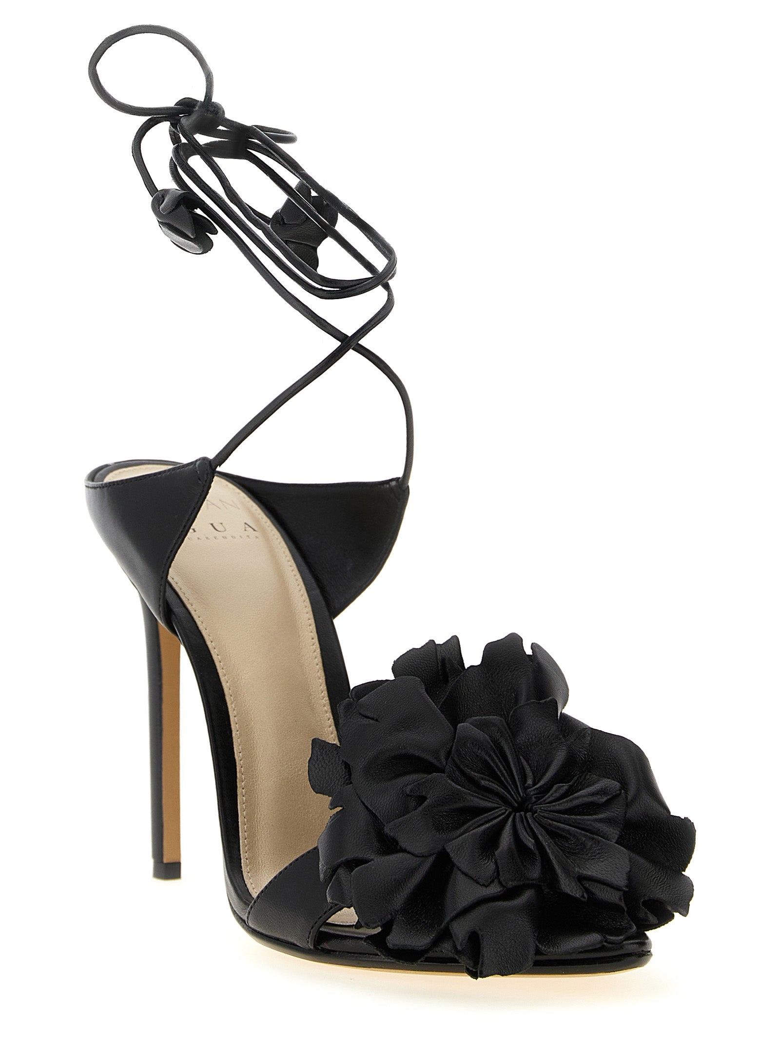 Alexandre Birman Black Cowhide Stiletto Heel Sandals