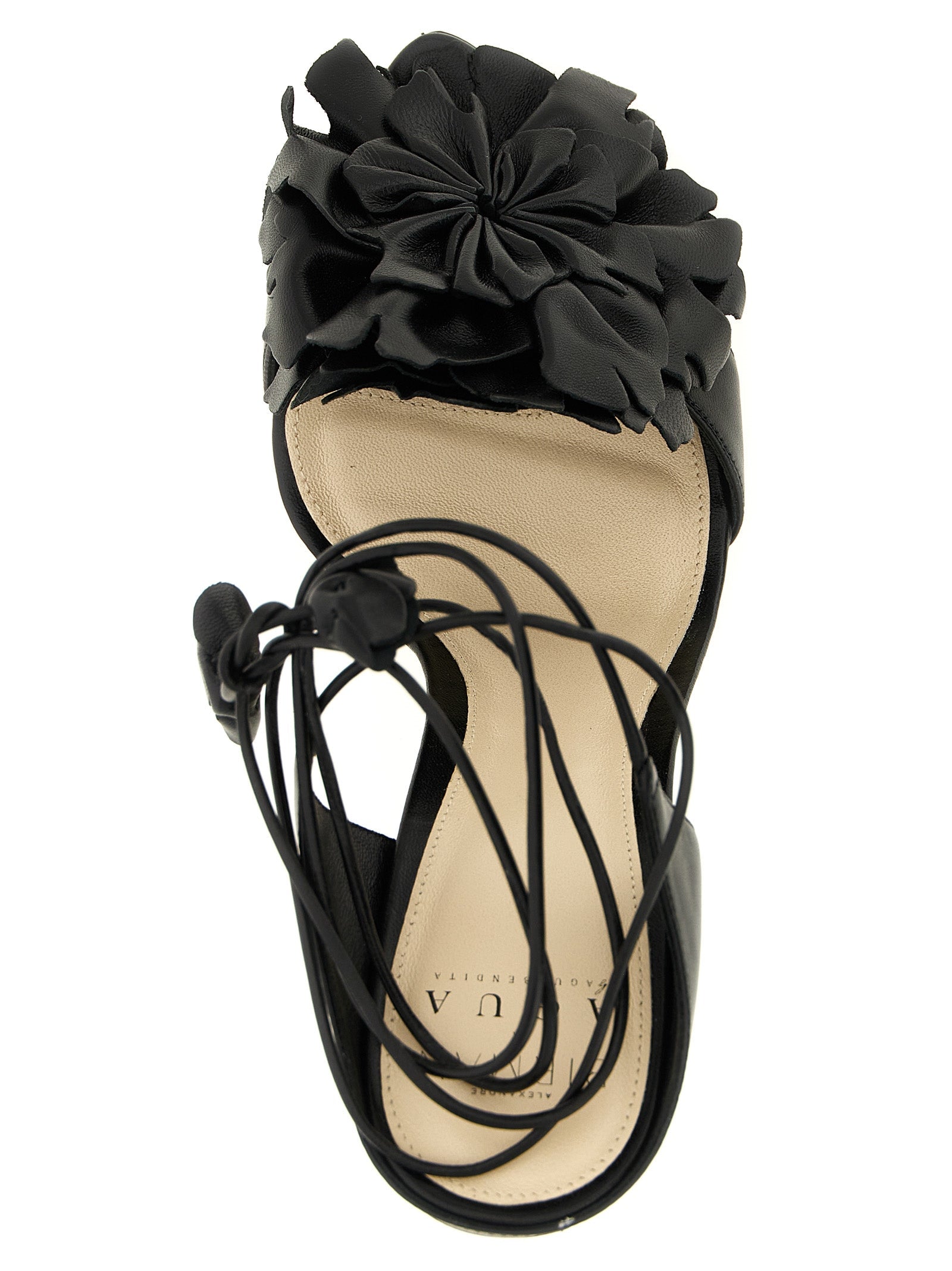 Alexandre Birman Black Cowhide Stiletto Heel Sandals