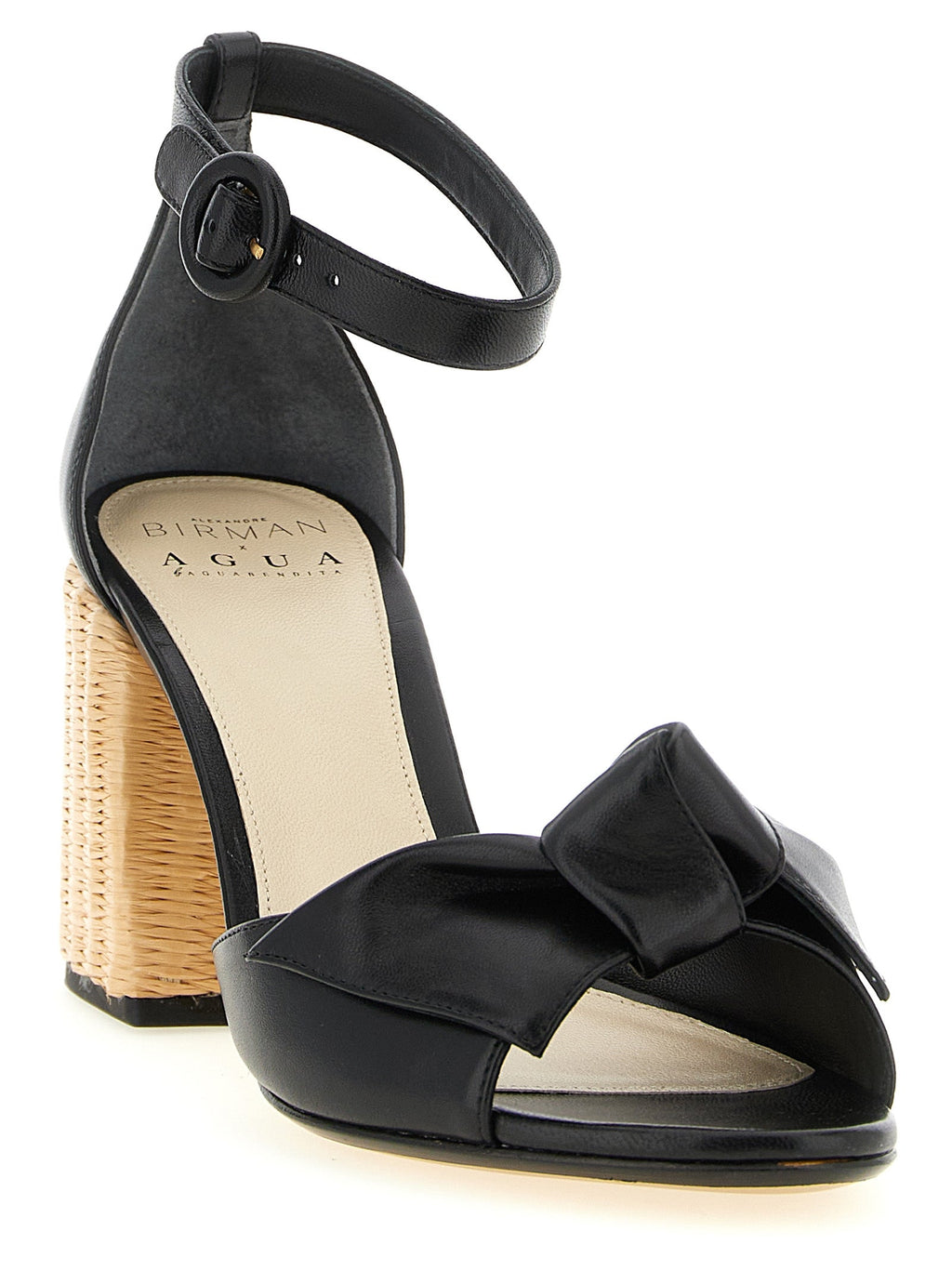 Alexandre Birman Black Cowhide Stiletto Heel Sandals
