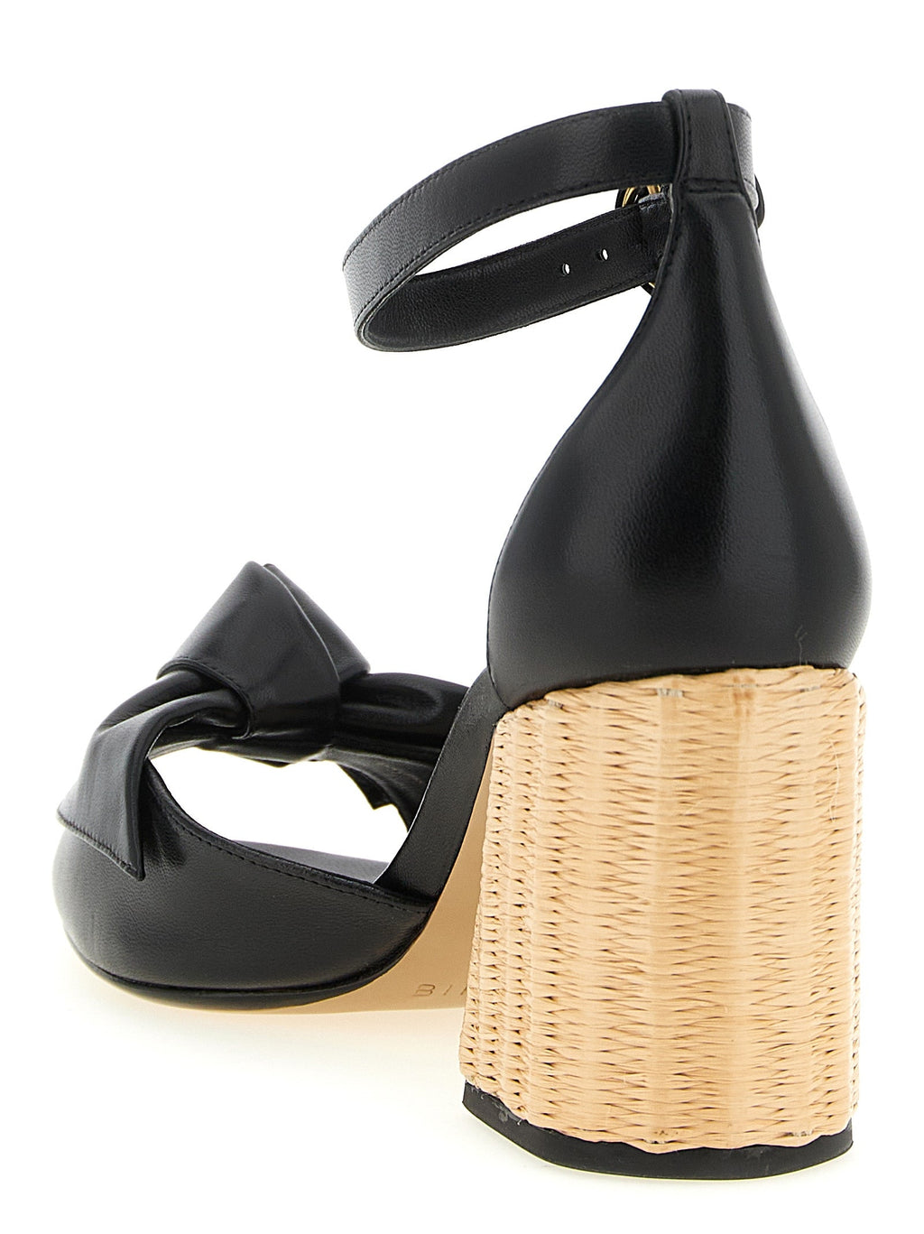 Alexandre Birman Black Cowhide Stiletto Heel Sandals
