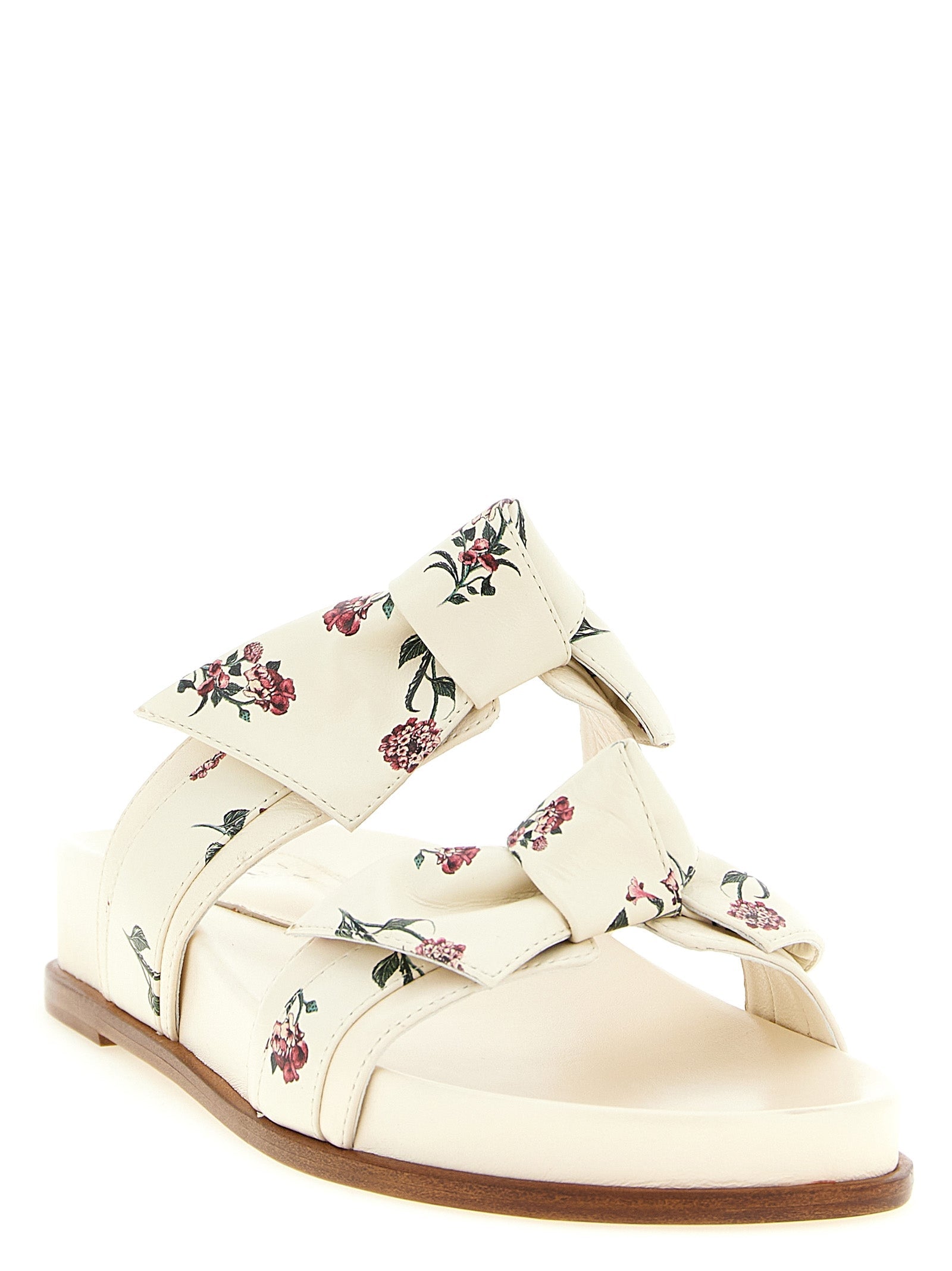 Alexandre Birman White Cowhide Slides