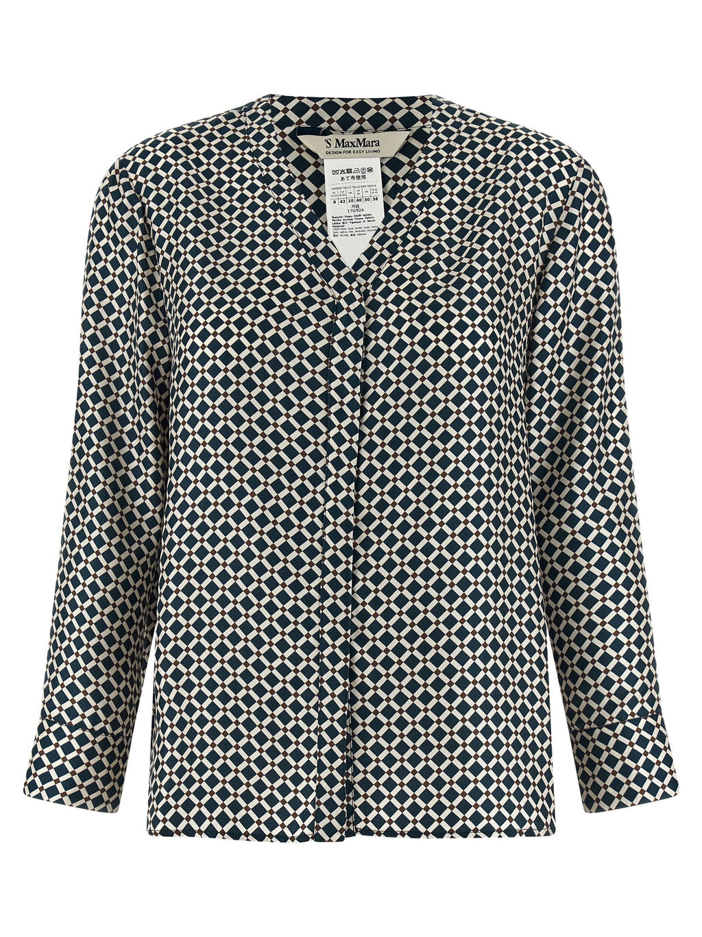 'S Max Mara Blue Silk Blouse