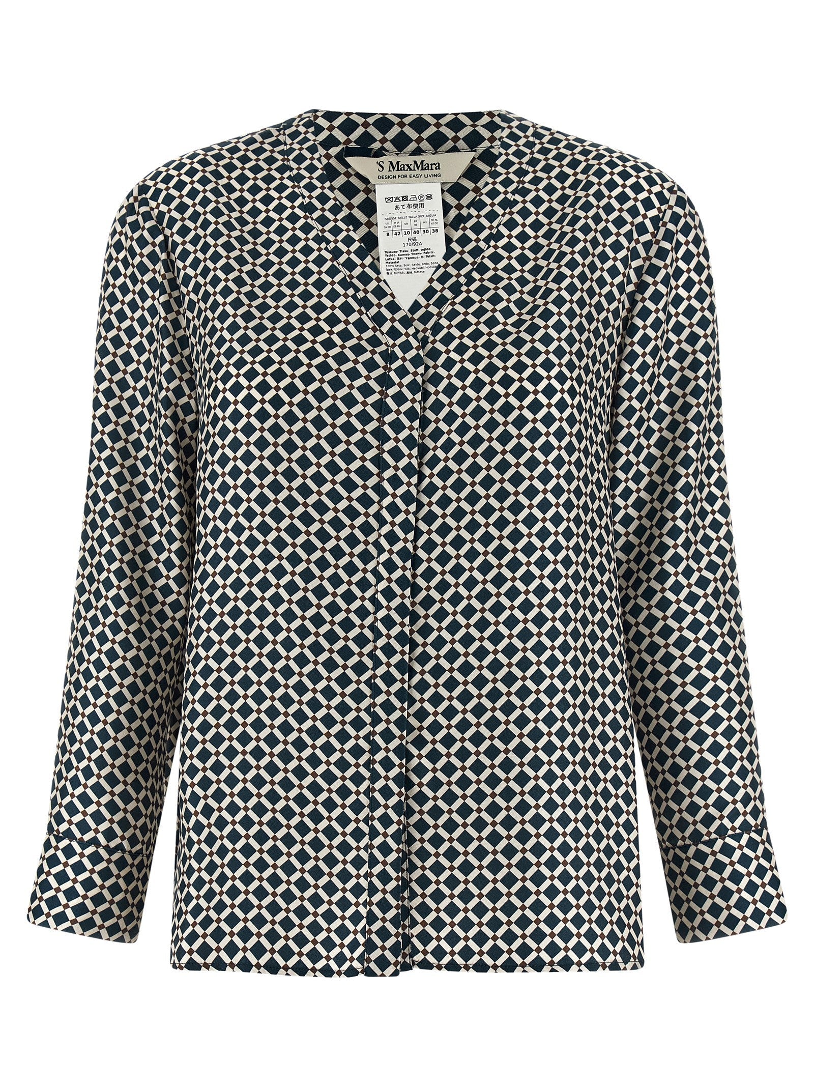 'S Max Mara Blue Silk Blouse