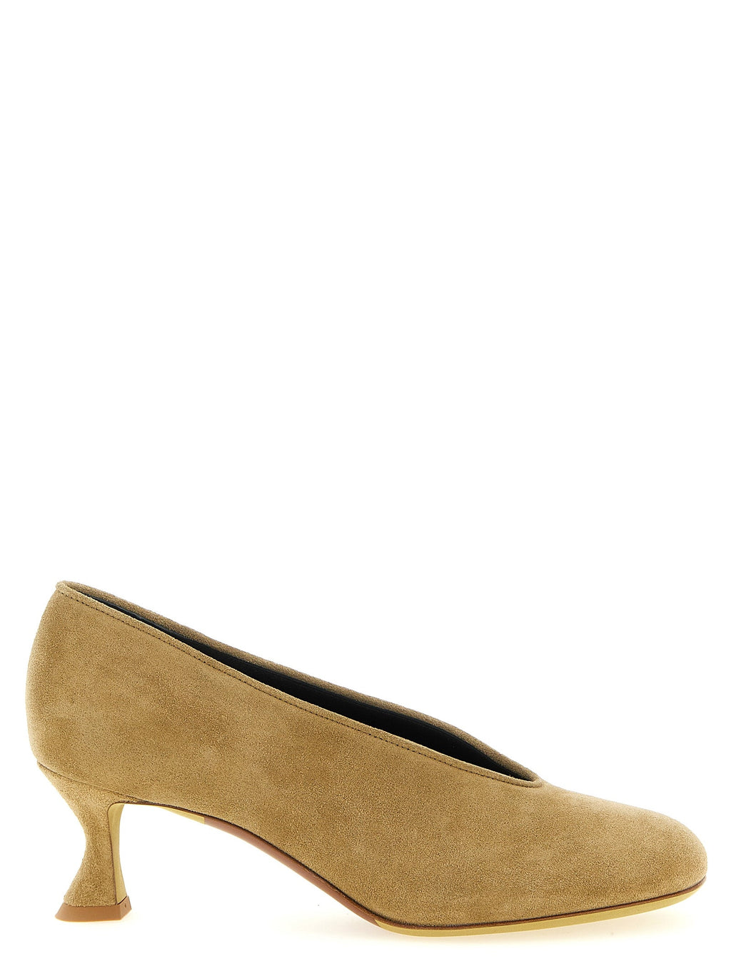 Moschino Beige Calfskin Mid Heel Pumps