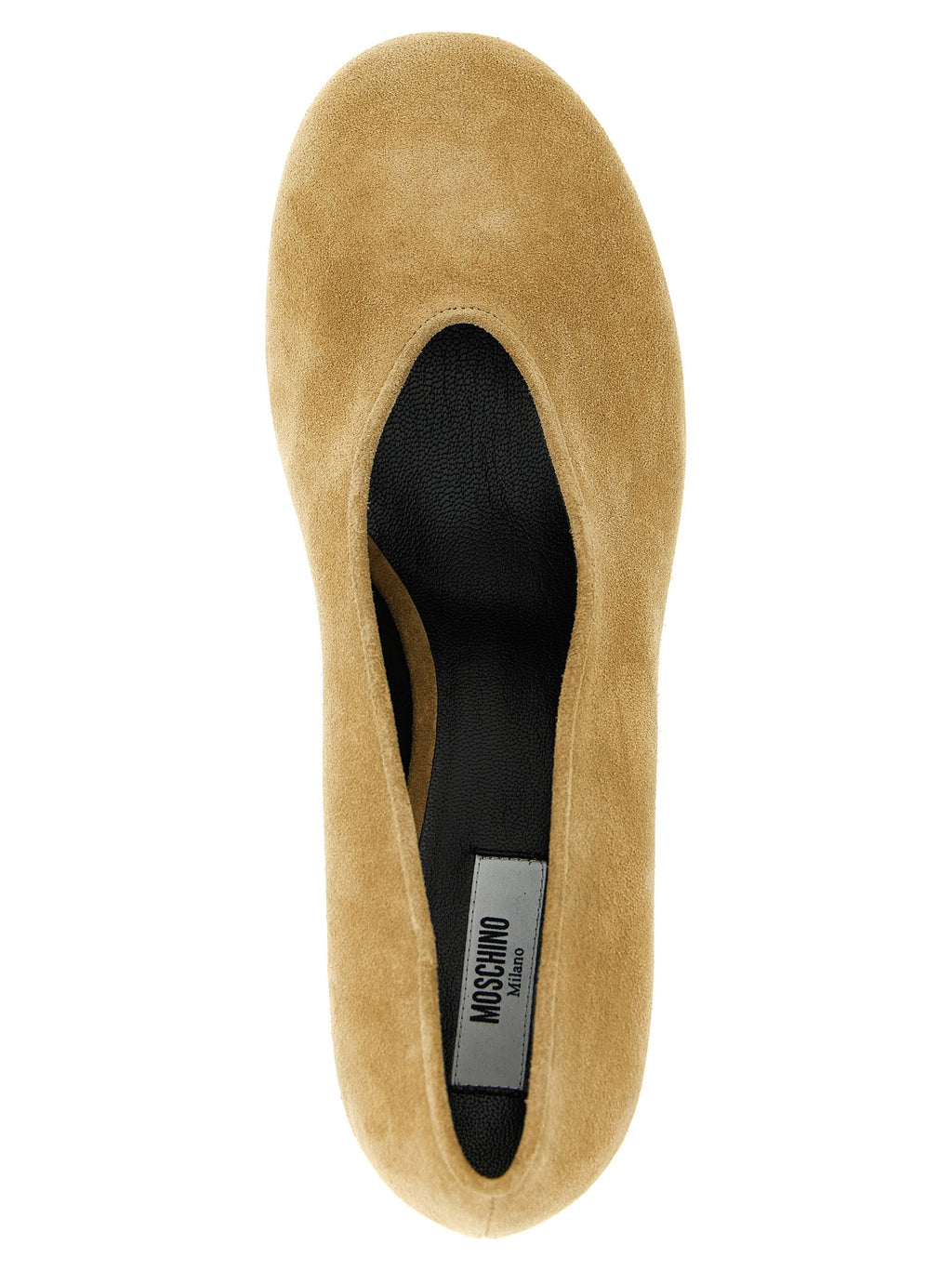 Moschino Beige Calfskin Mid Heel Pumps
