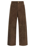 'S Max Mara Brown Lamb Leather Casual Pants