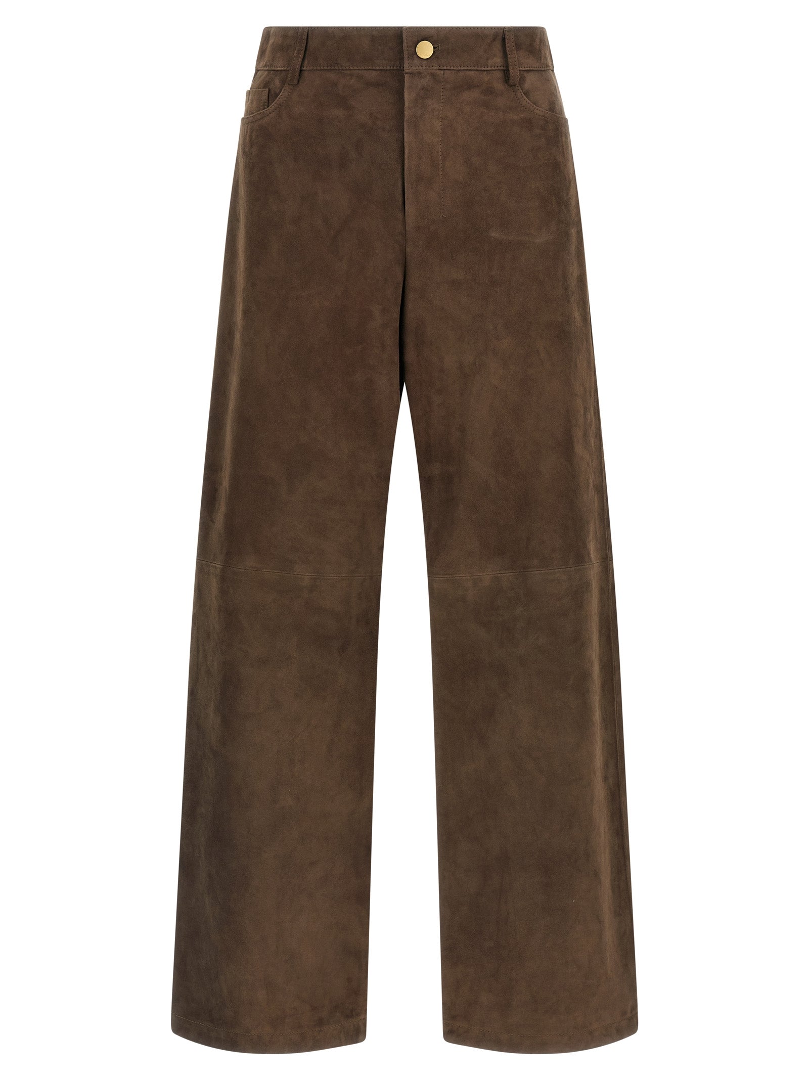 'S Max Mara Brown Lamb Leather Casual Pants
