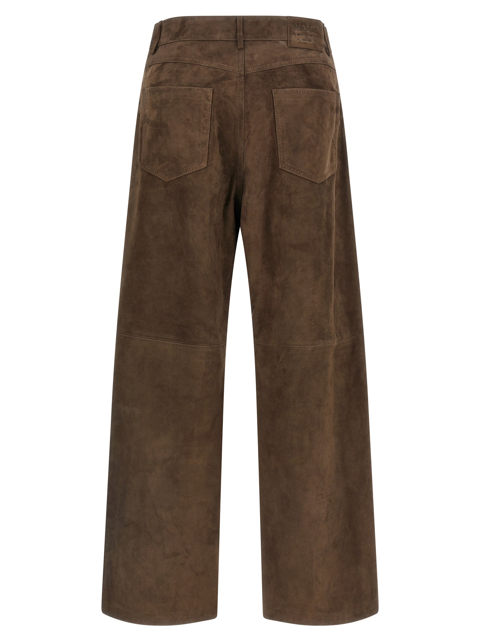 'S Max Mara Brown Lamb Leather Casual Pants